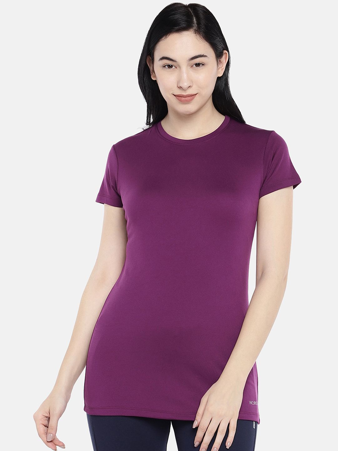 Sweet Dreams Women Purple Solid Long-Line Lounge Tshirts Price in India