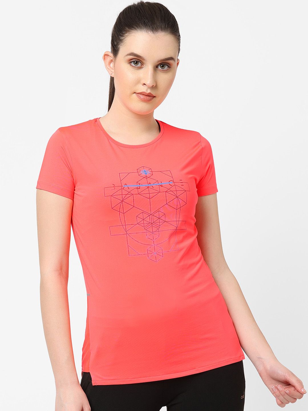 Sweet Dreams Women Peach Printed Lounge Tshirts Price in India