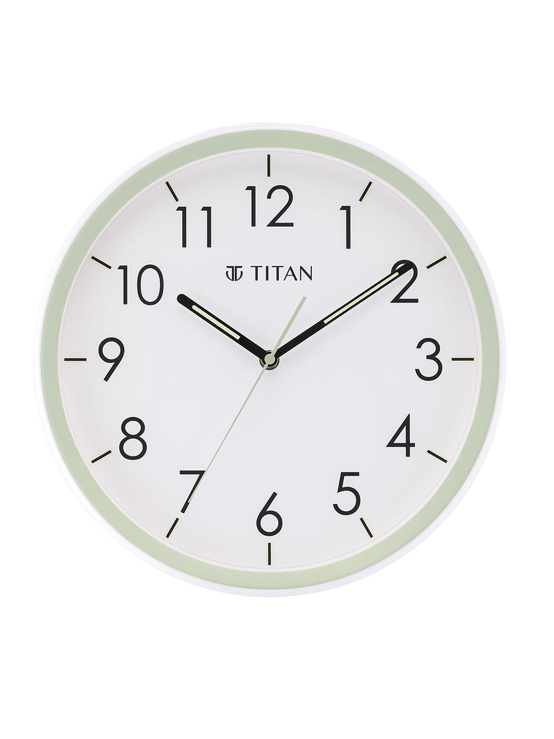 Titan Green & White Printed Contemporary 40 cm Wall Clock Price in India