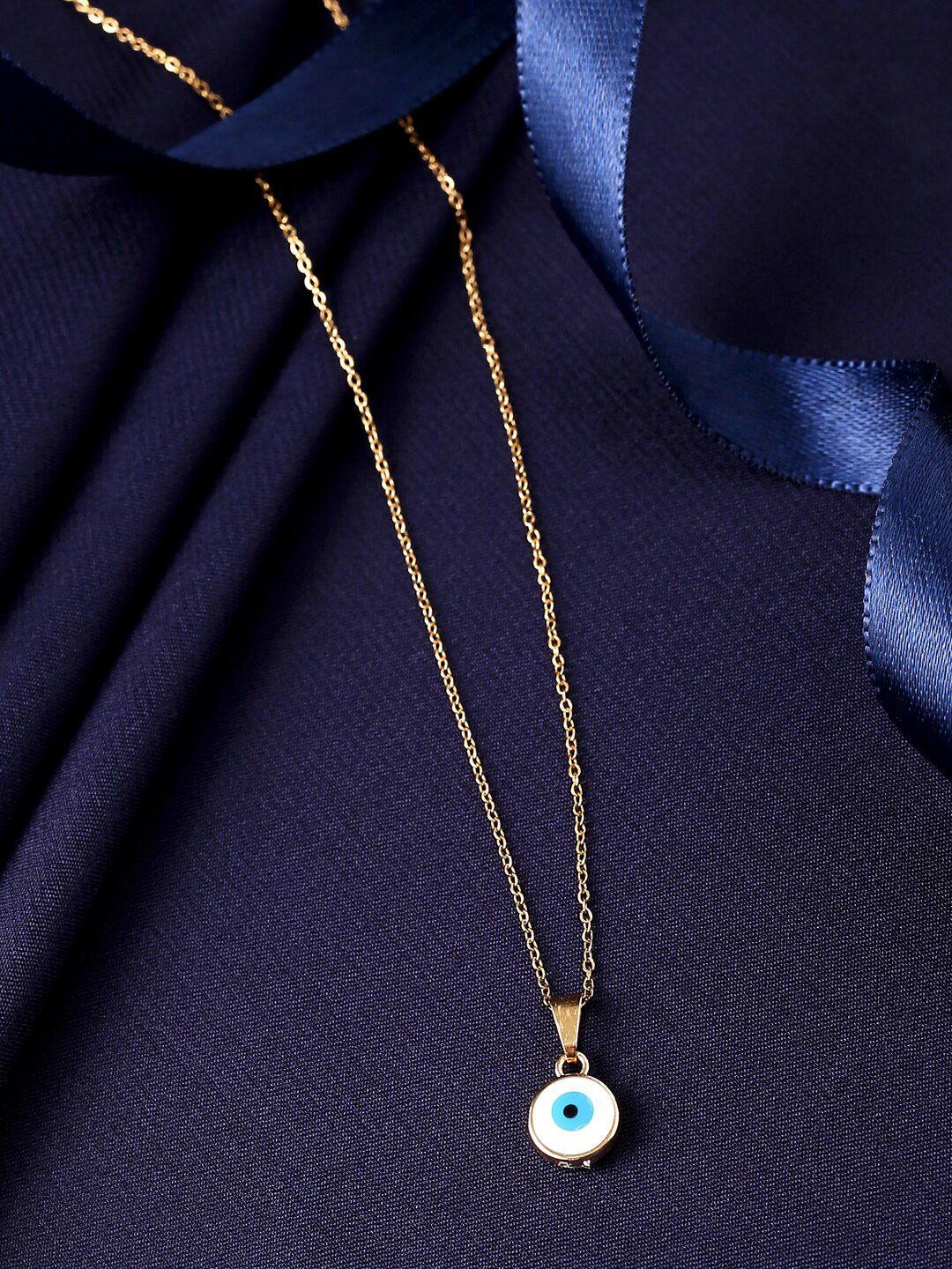 THE AAB STUDIO Blue & White Gold-Plated Bohemian Necklace Price in India