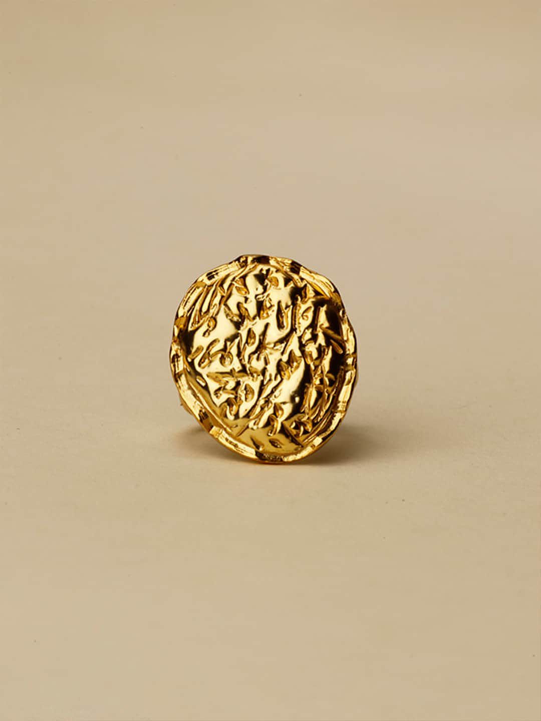 STILSKII Gold-Plated Gold Toned Adjustable  Finger Ring Price in India