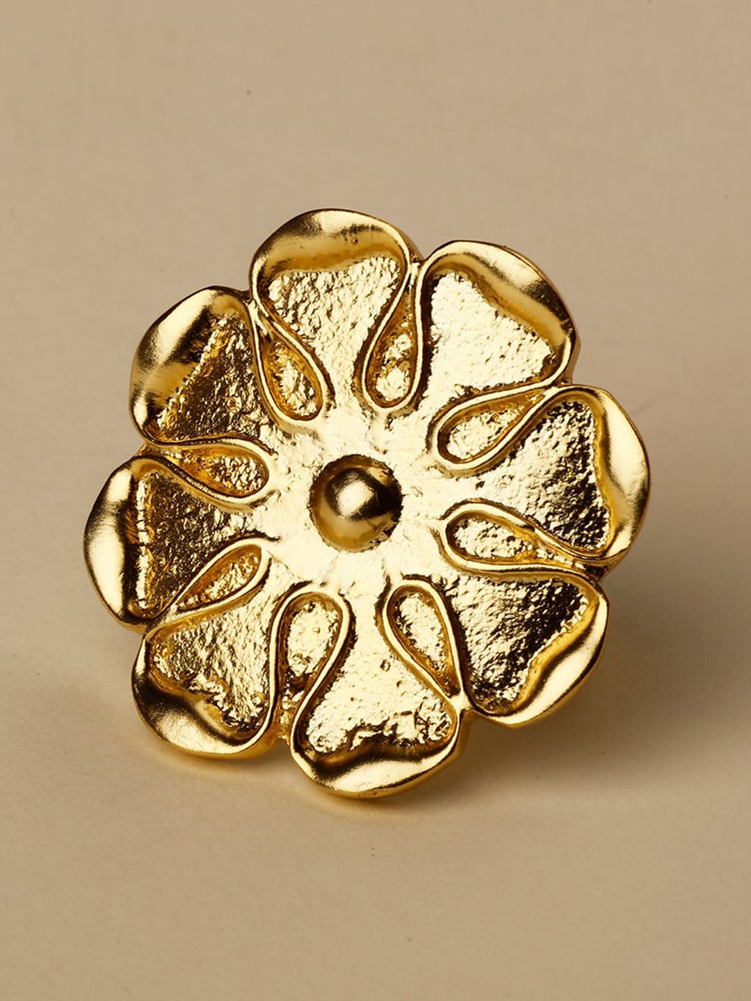 STILSKII Gold-Plated Flower-Charm Finger Ring Price in India