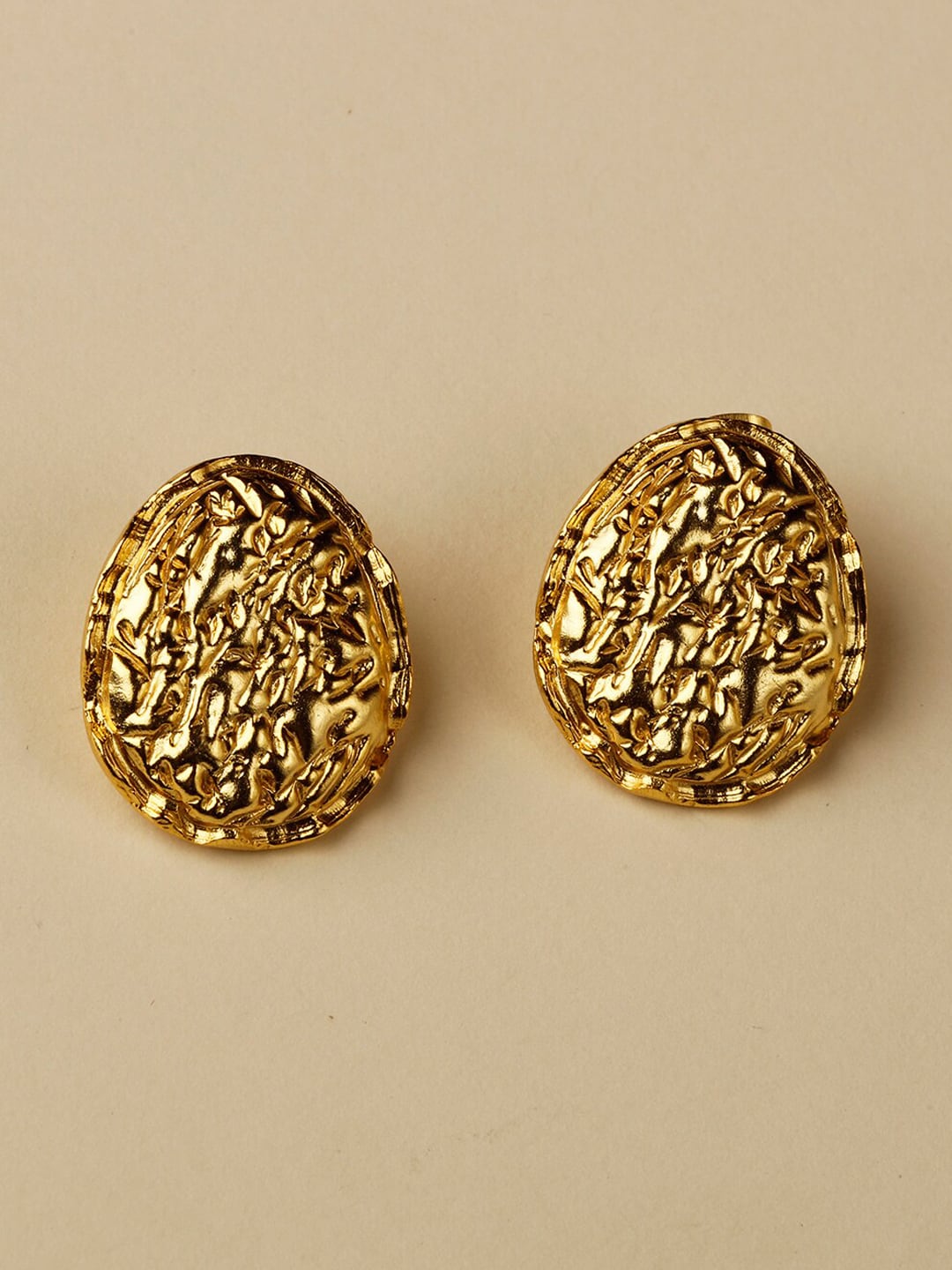 STILSKII Gold-Toned Contemporary Studs Earrings Price in India
