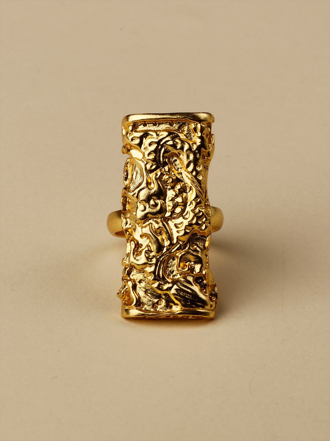 STILSKII Gold-Plated Dragon Adjustable Finger Ring Price in India