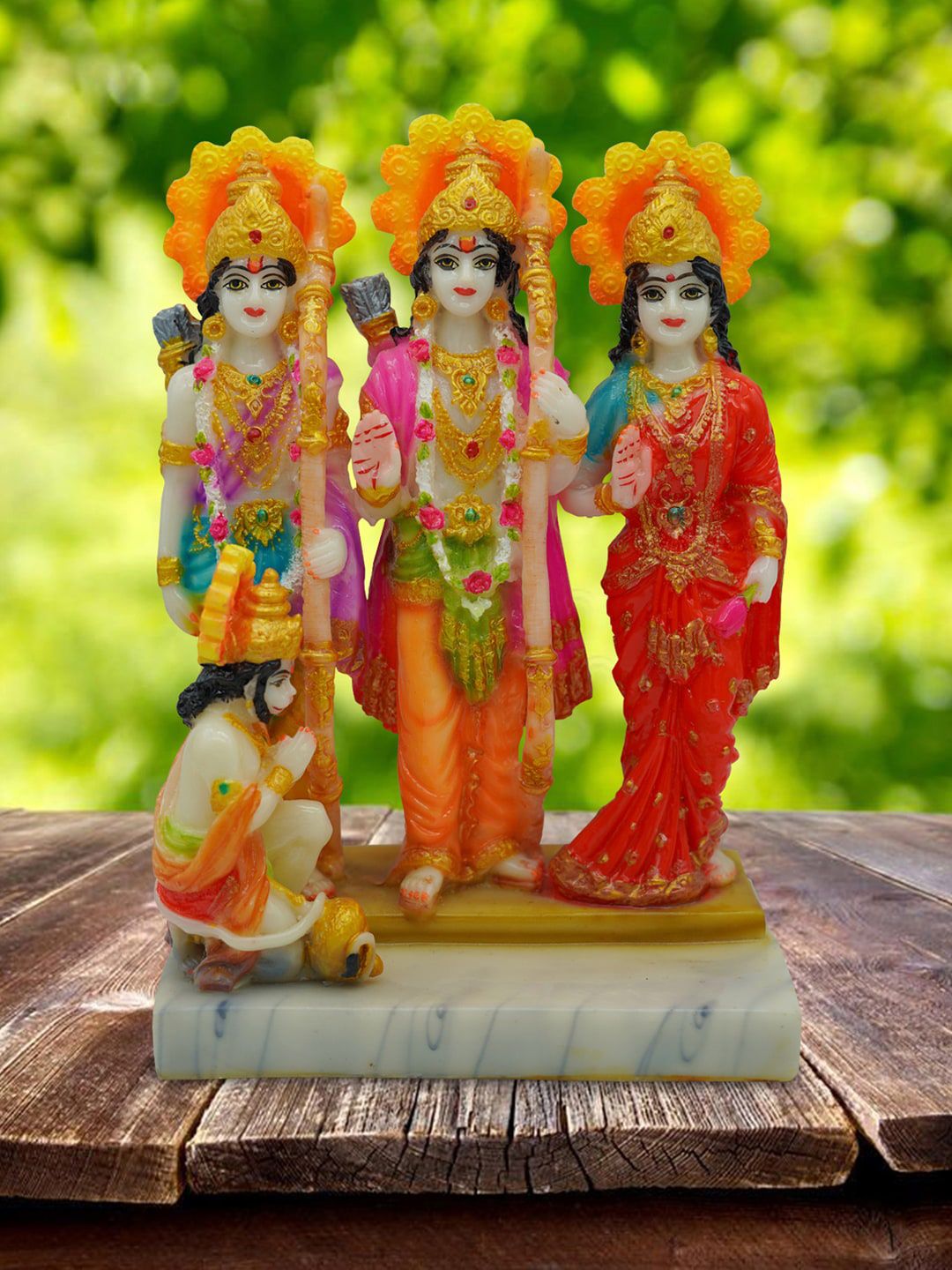 Gallery99 Yellow & Red Hand painted Ram Darbar Idol Showpieces Price in India