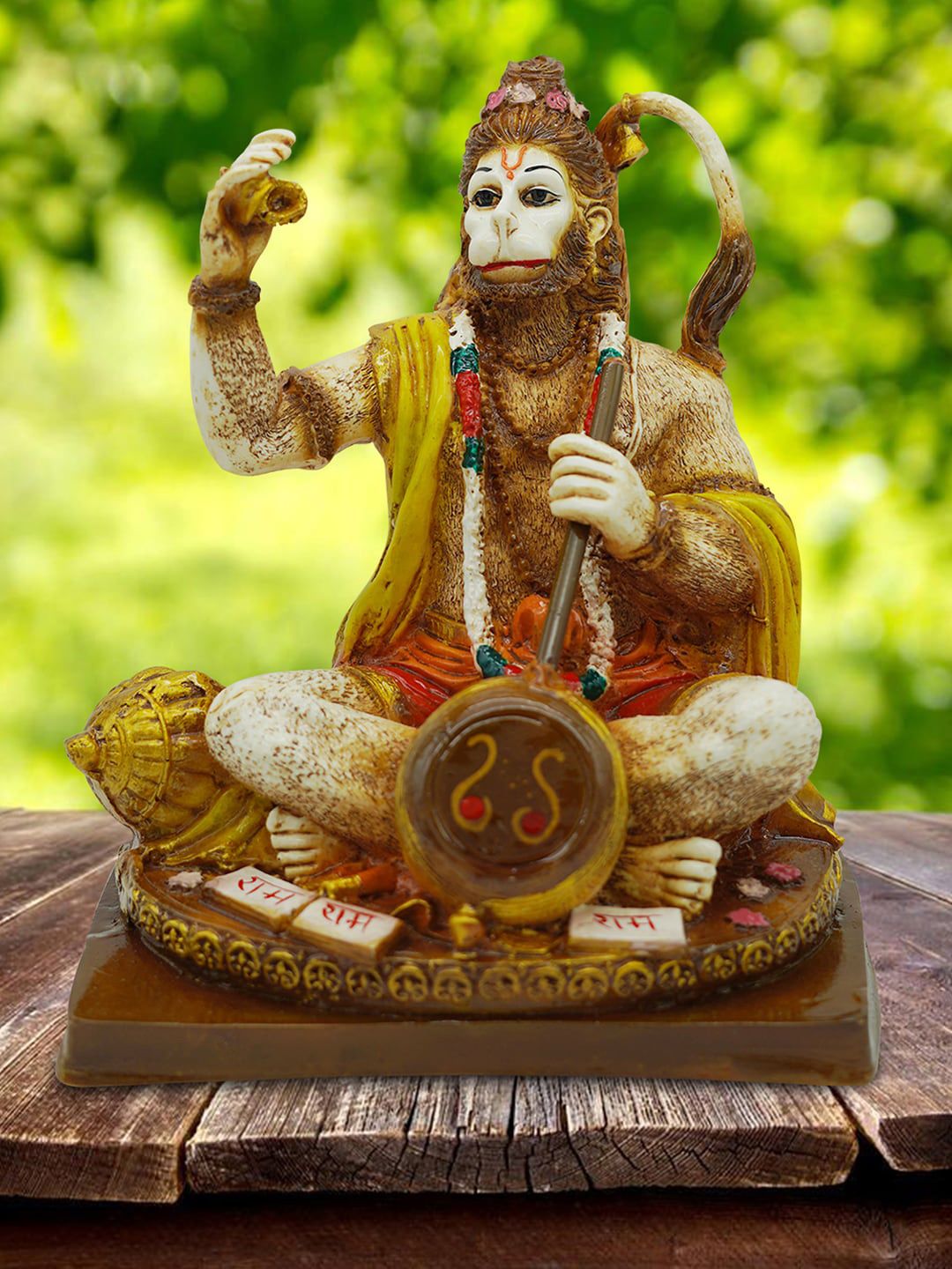 Gallery99 Brown Hand painted Lord Hanuman Playing Sitar Idol  Showpieces Price in India