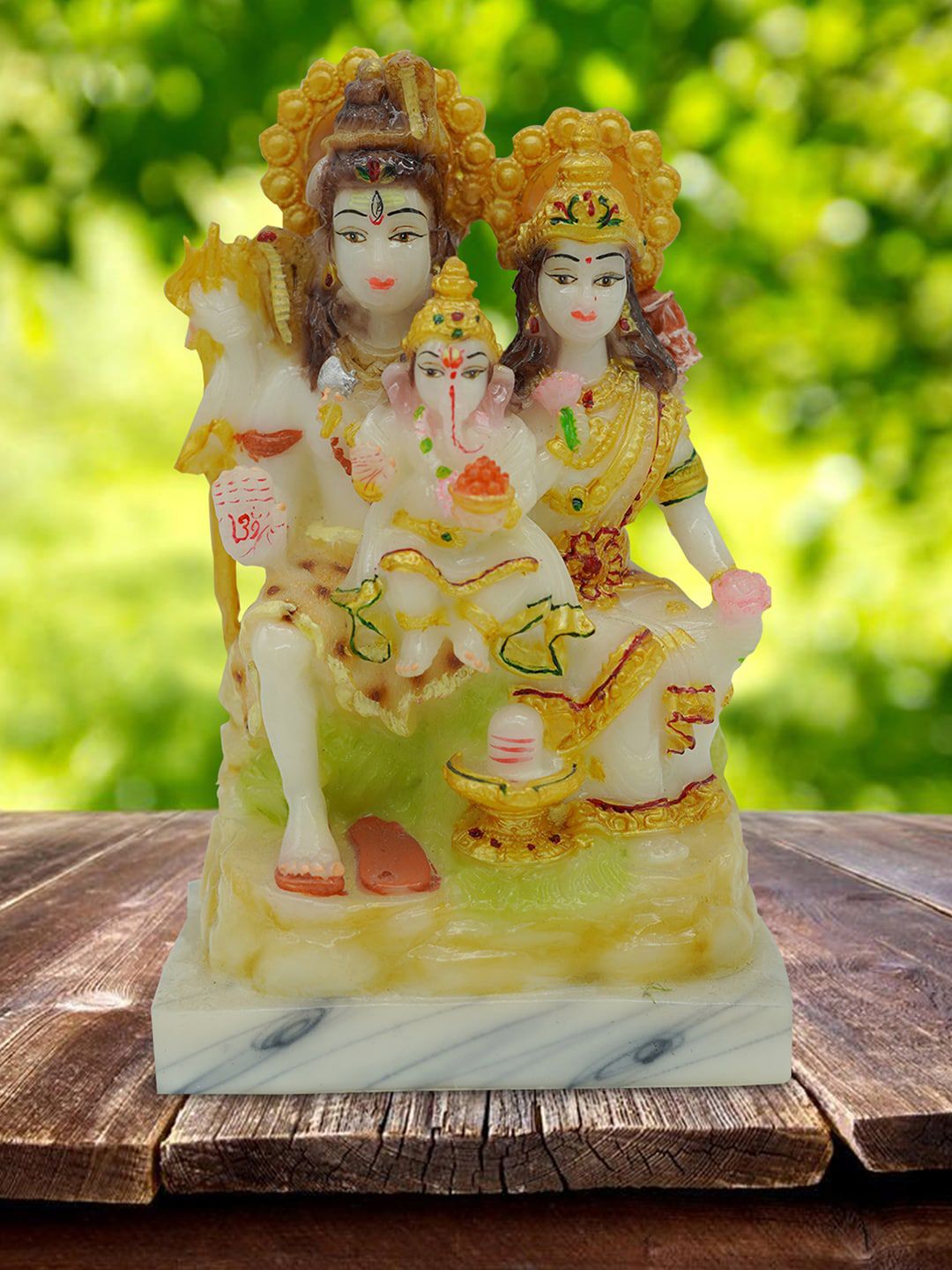 Gallery99 White & Gold Hand painted Shiva Showpieces Price in India