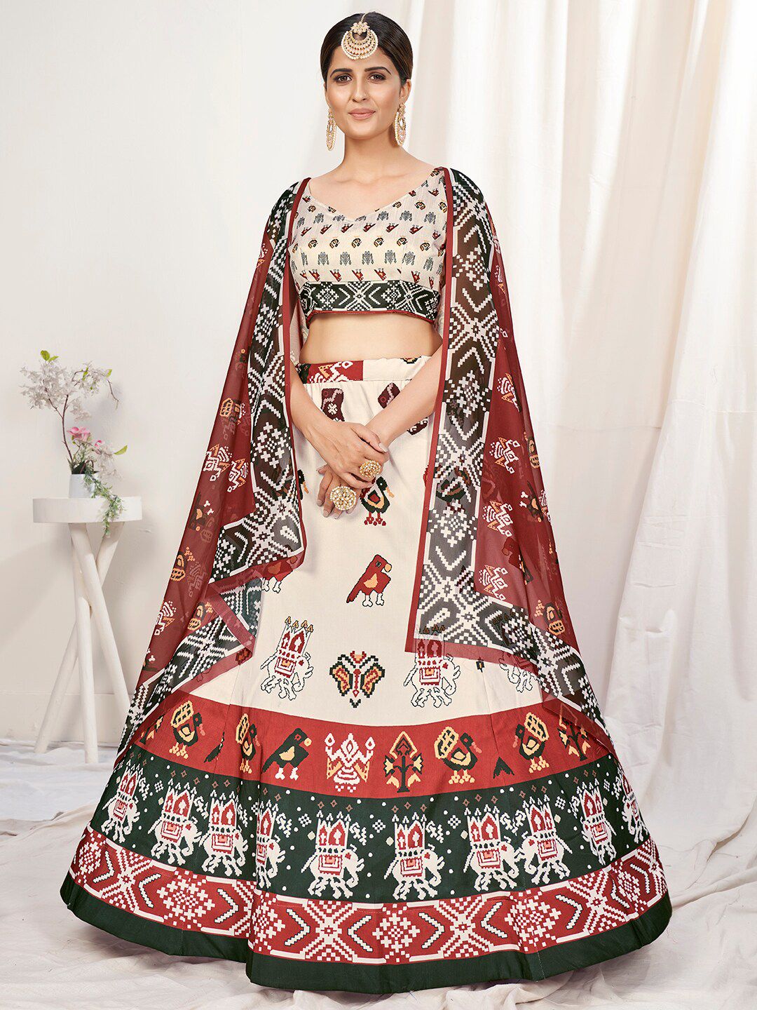 WHITE FIRE Women White Lehenga Choli Price in India