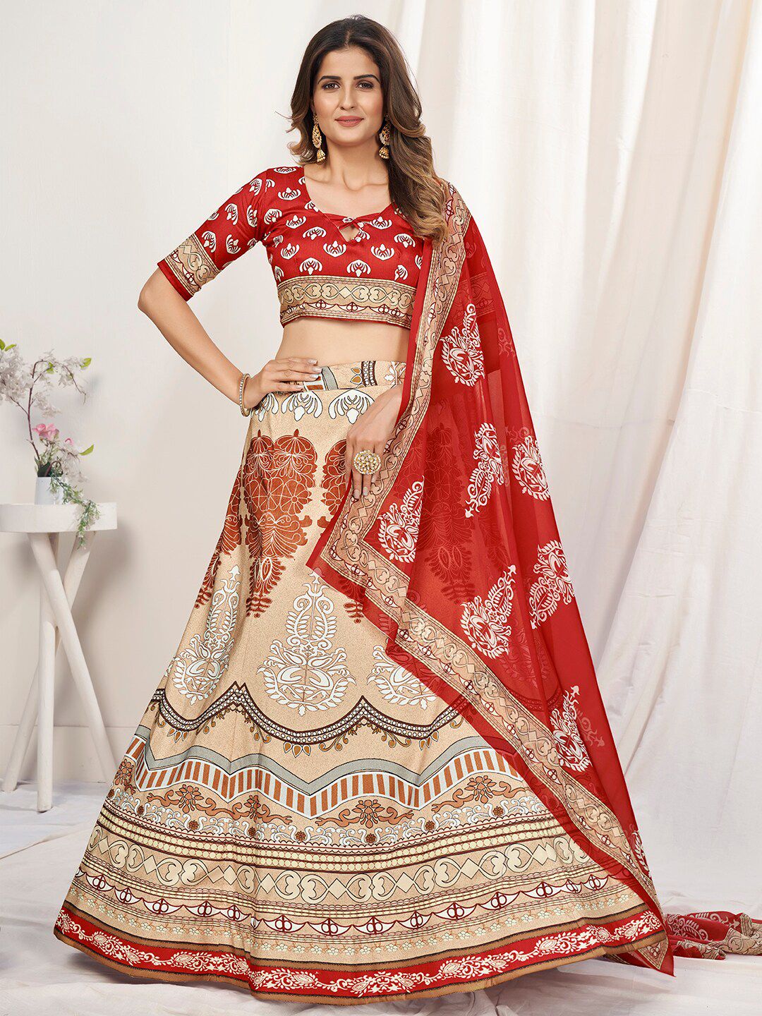 WHITE FIRE Women White Lehenga Choli Price in India