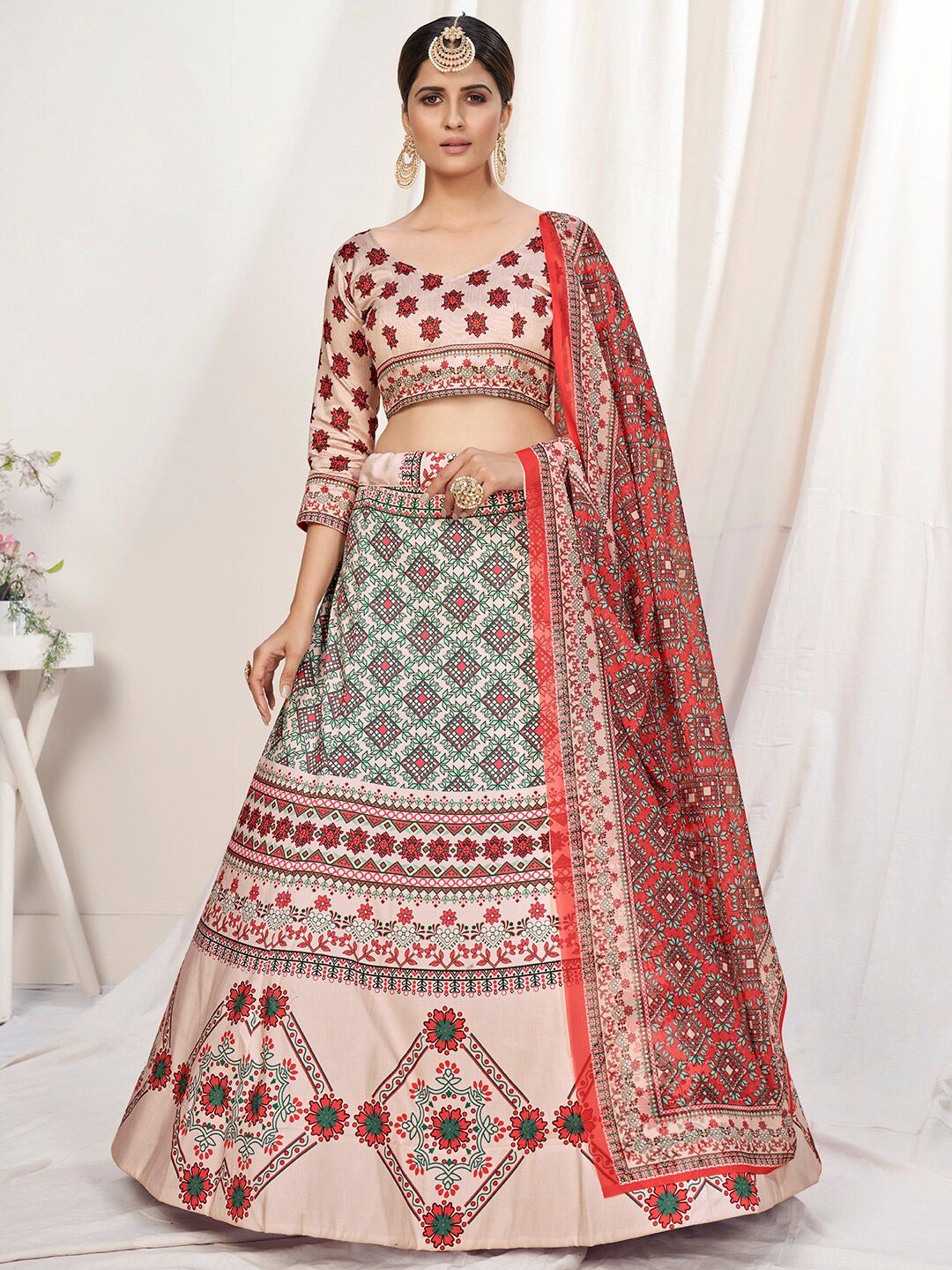 WHITE FIRE Women White Lehenga Choli Price in India