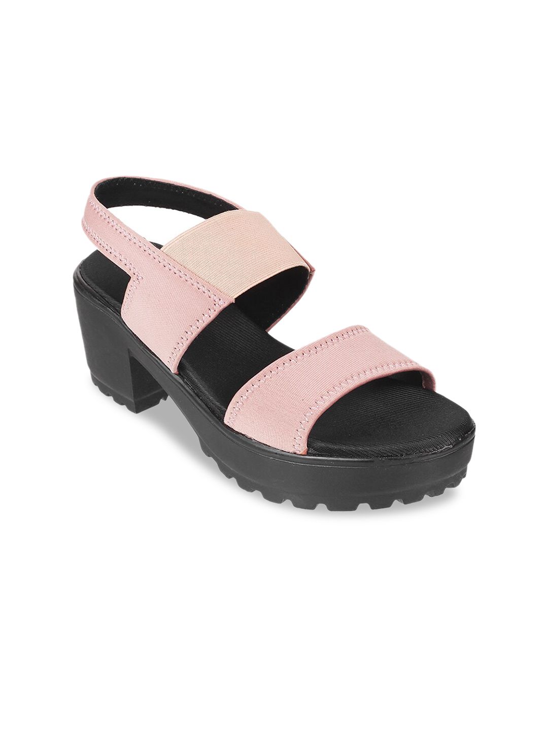 WALKWAY by Metro Pink Colourblocked Platform Sandals Price in India