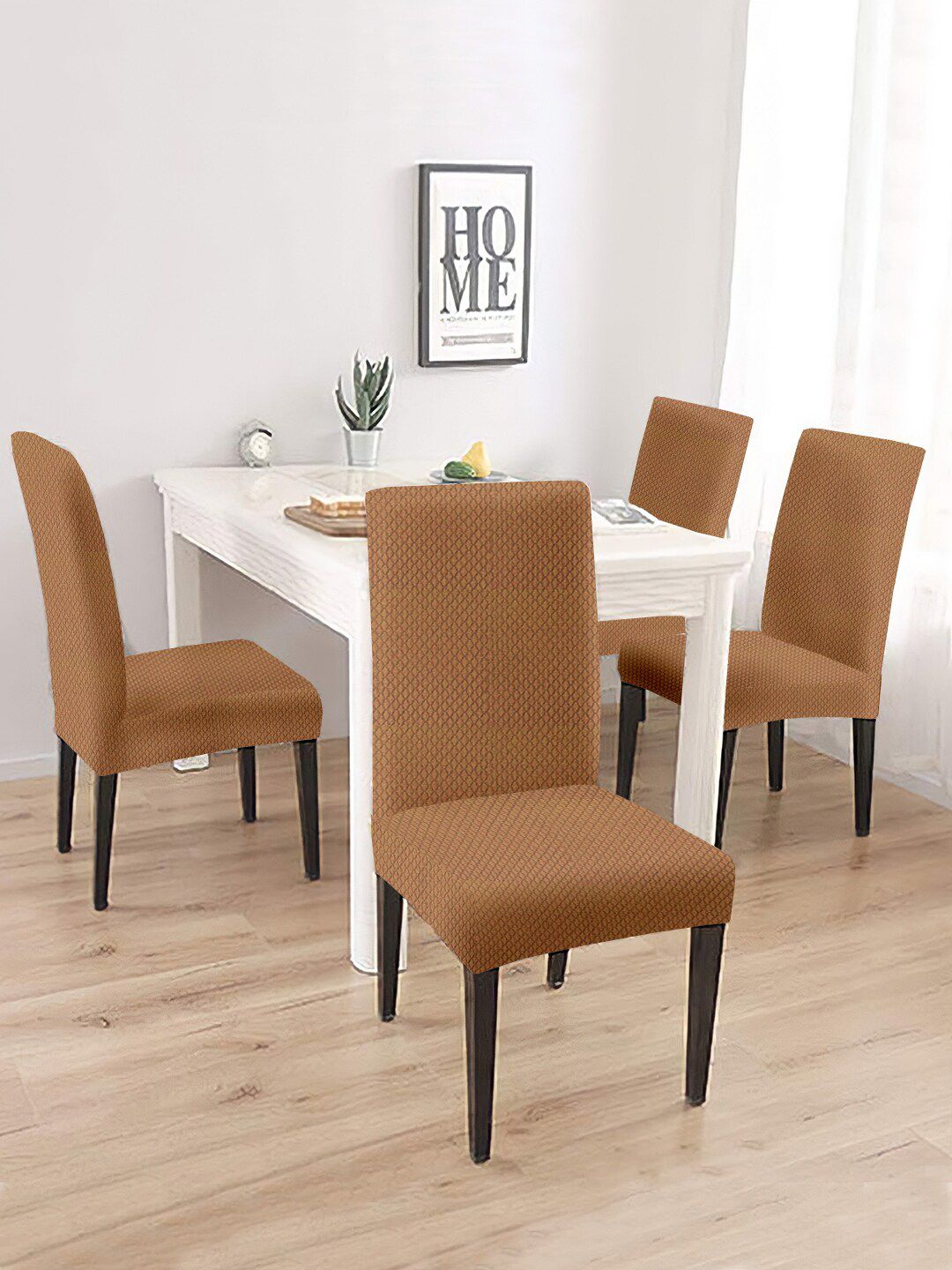 Cortina Set of 4 Beige Chair Cover Price in India