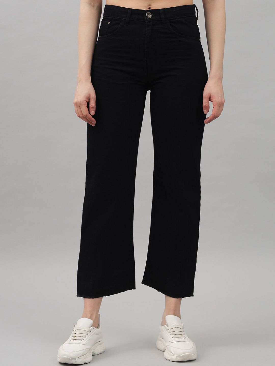 Q-rious Women Black Flared High-Rise Stretchable Jeans Price in India