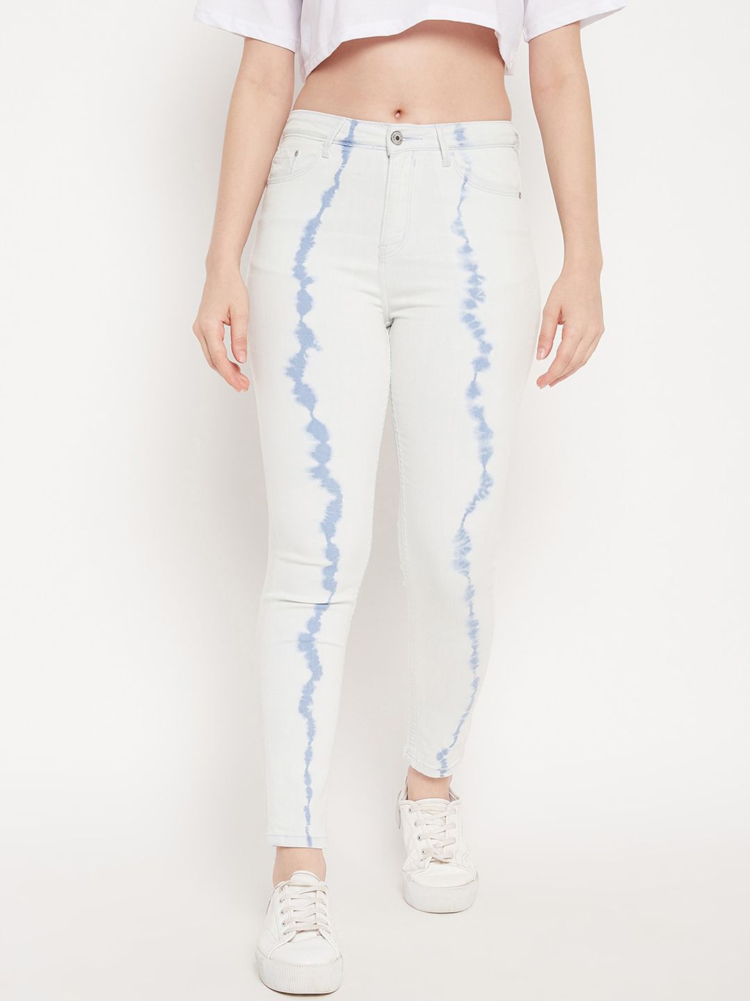 Madame Women Blue Mildly Distressed Jeans Price in India
