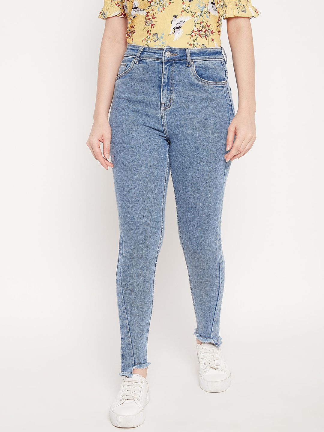 Madame Women Blue Skinny Fit Jeans Price in India