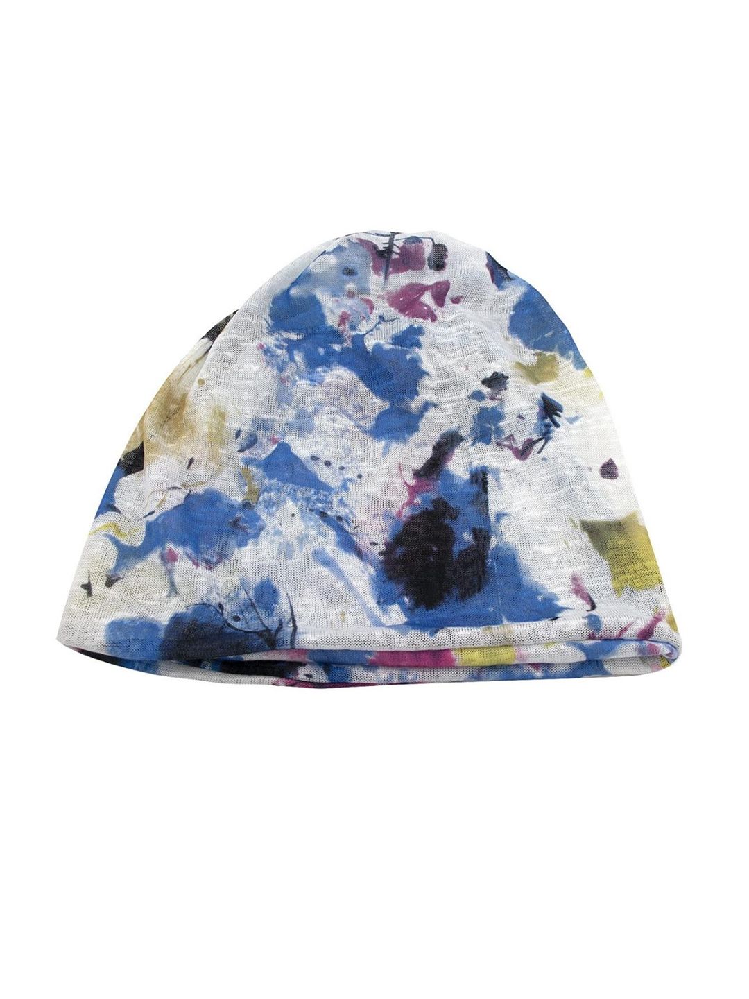 YOUSTYLO Unisex White & Blue Printed Beanie Price in India