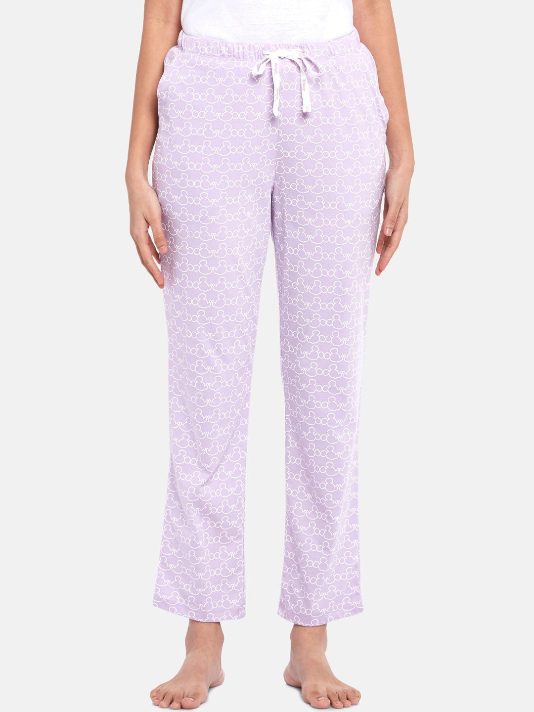 Dreamz by Pantaloons Women Lavender Printed Lounge Pants Price in India
