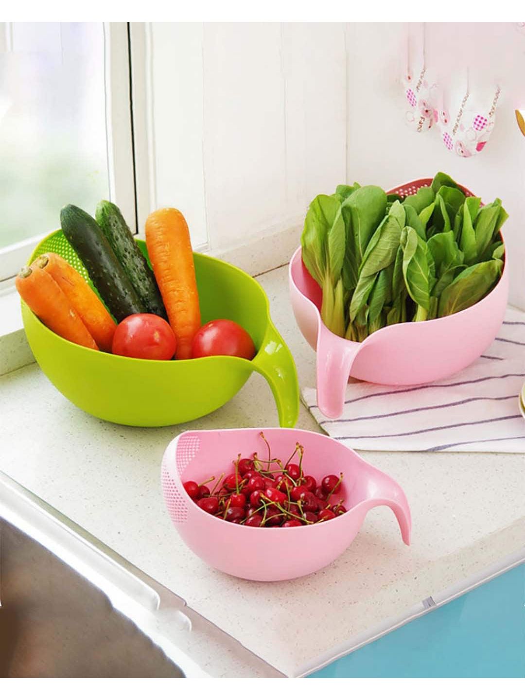 MARKET99 Pink Solid Rice Strainer Price in India