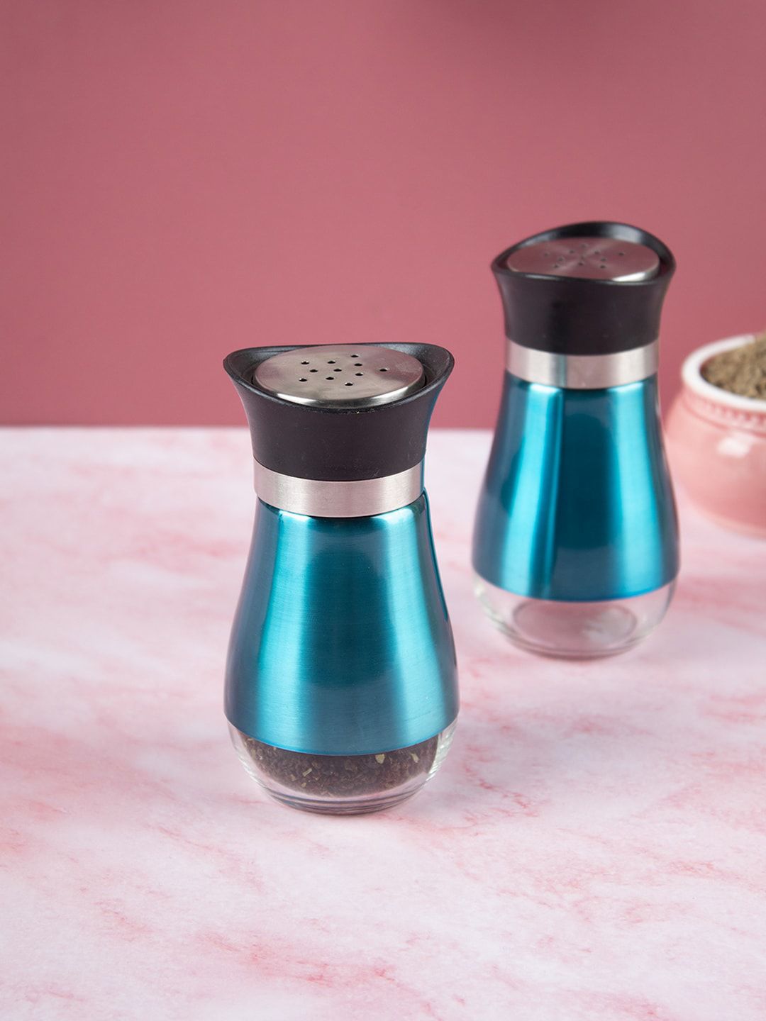MARKET99 Set Of 2 Blue Salt & Pepper Jar Price in India