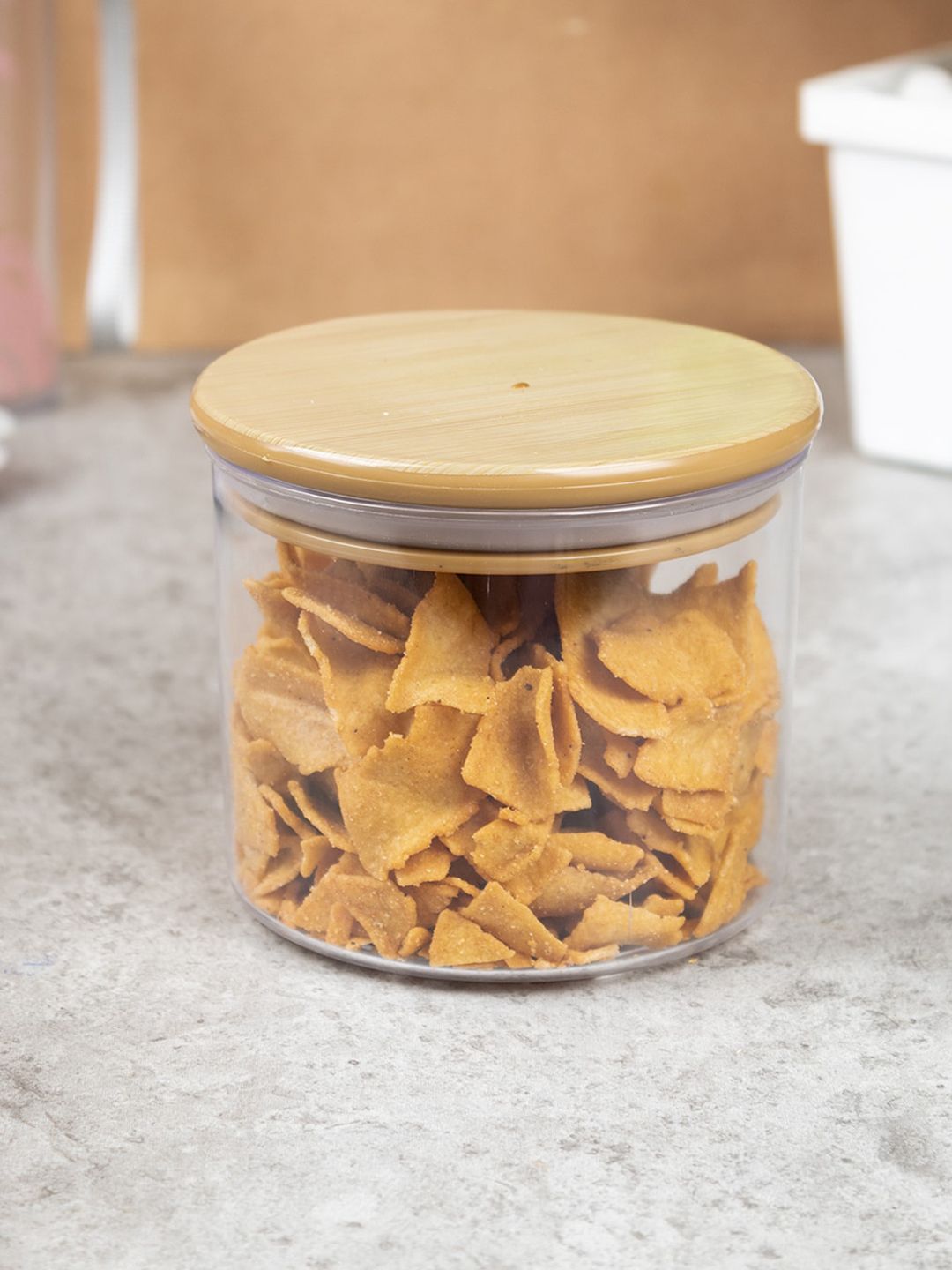 MARKET99 Brown & Transparent Solid Glass Sealed Jar Price in India