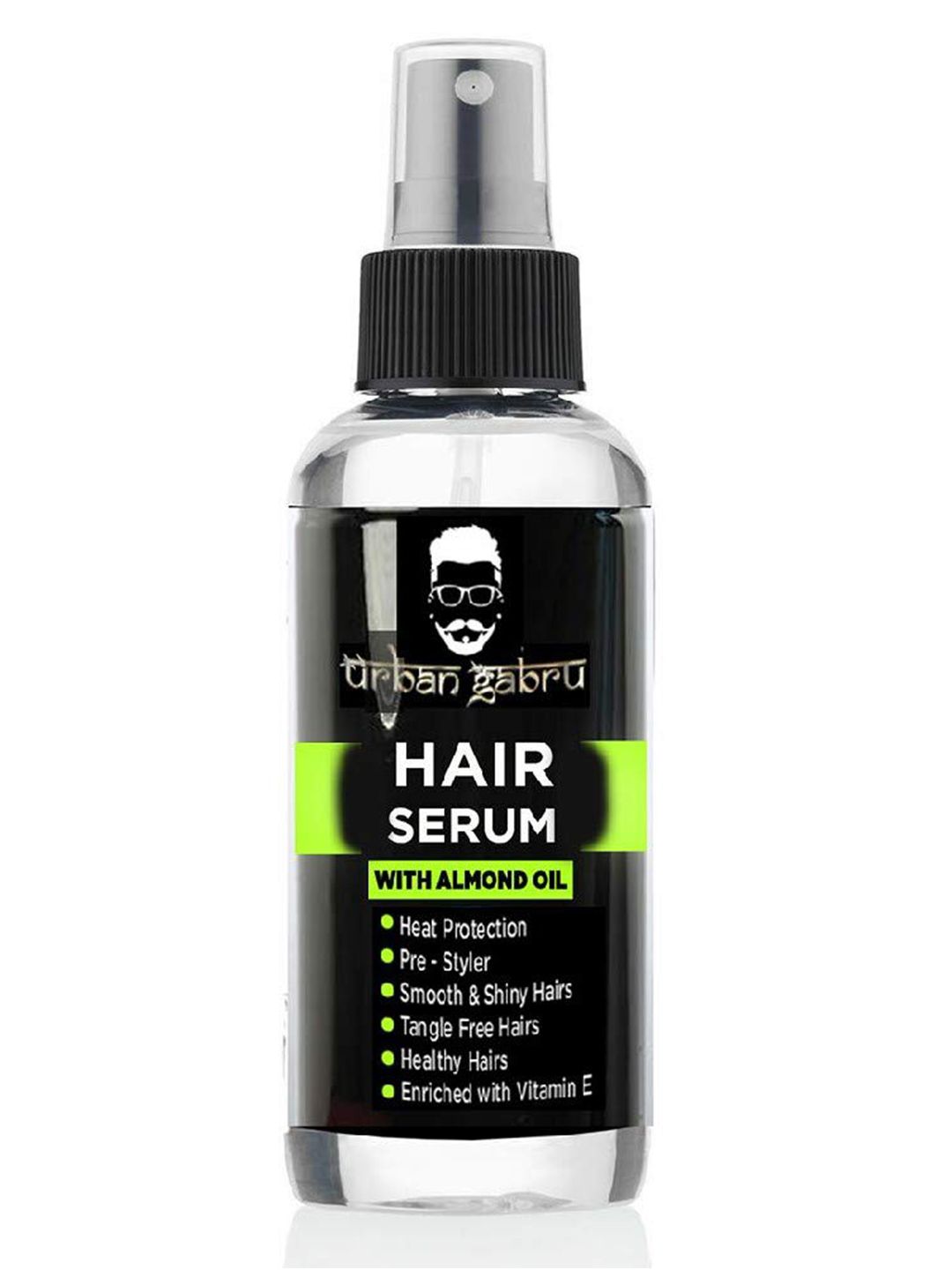 URBANGABRU Heat Protection Hair Serum with Almond Oil & Vitamin E - 100 ml