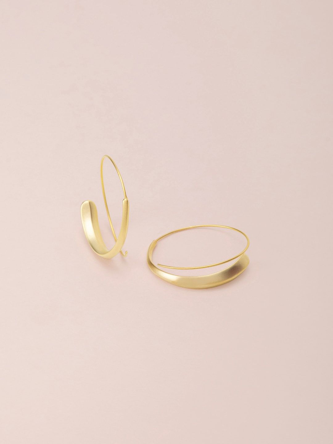 Mikoto by FableStreet Gold-Toned Contemporary Half Hoop Earrings Price in India