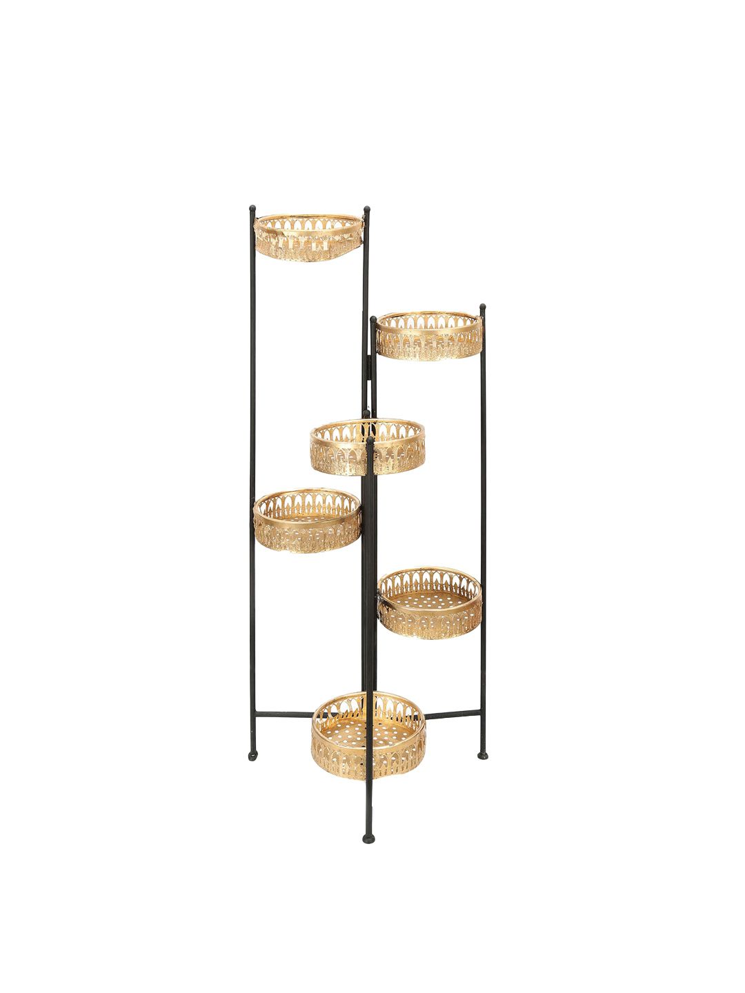 Athome by Nilkamal Gold-Toned & Black Adjustable Planter Price in India