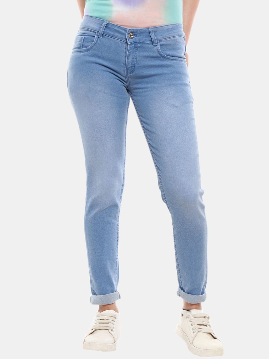 V-Mart Women Blue Classic Heavy Fade Jeans Price in India