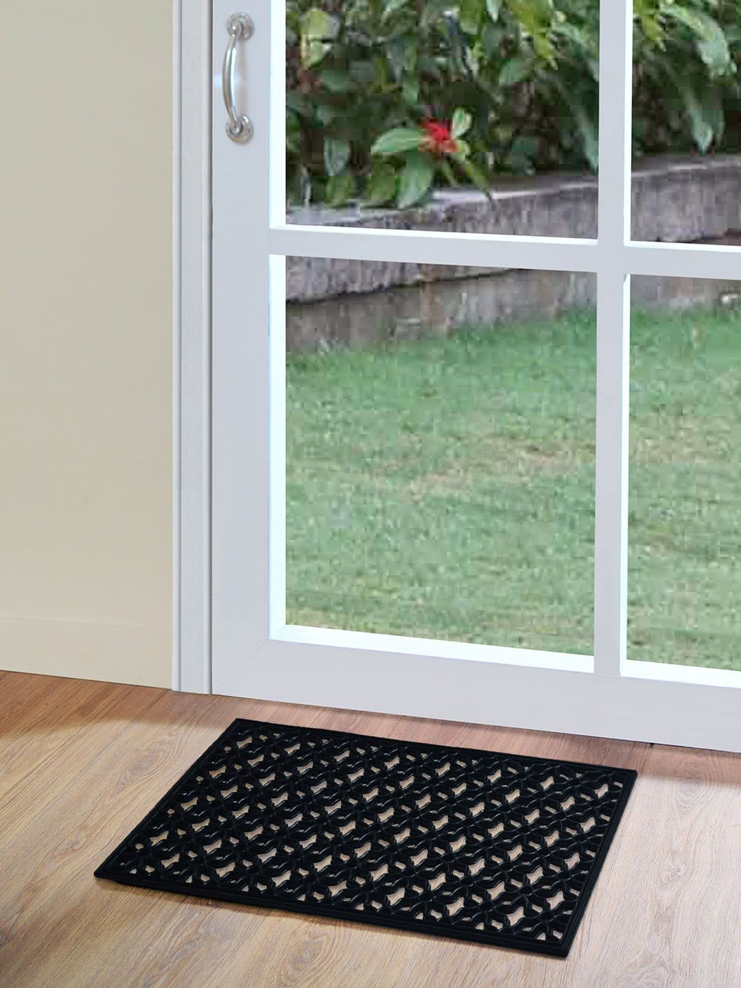 Athome by Nilkamal Black Solid Anti-Skid Doormat Price in India