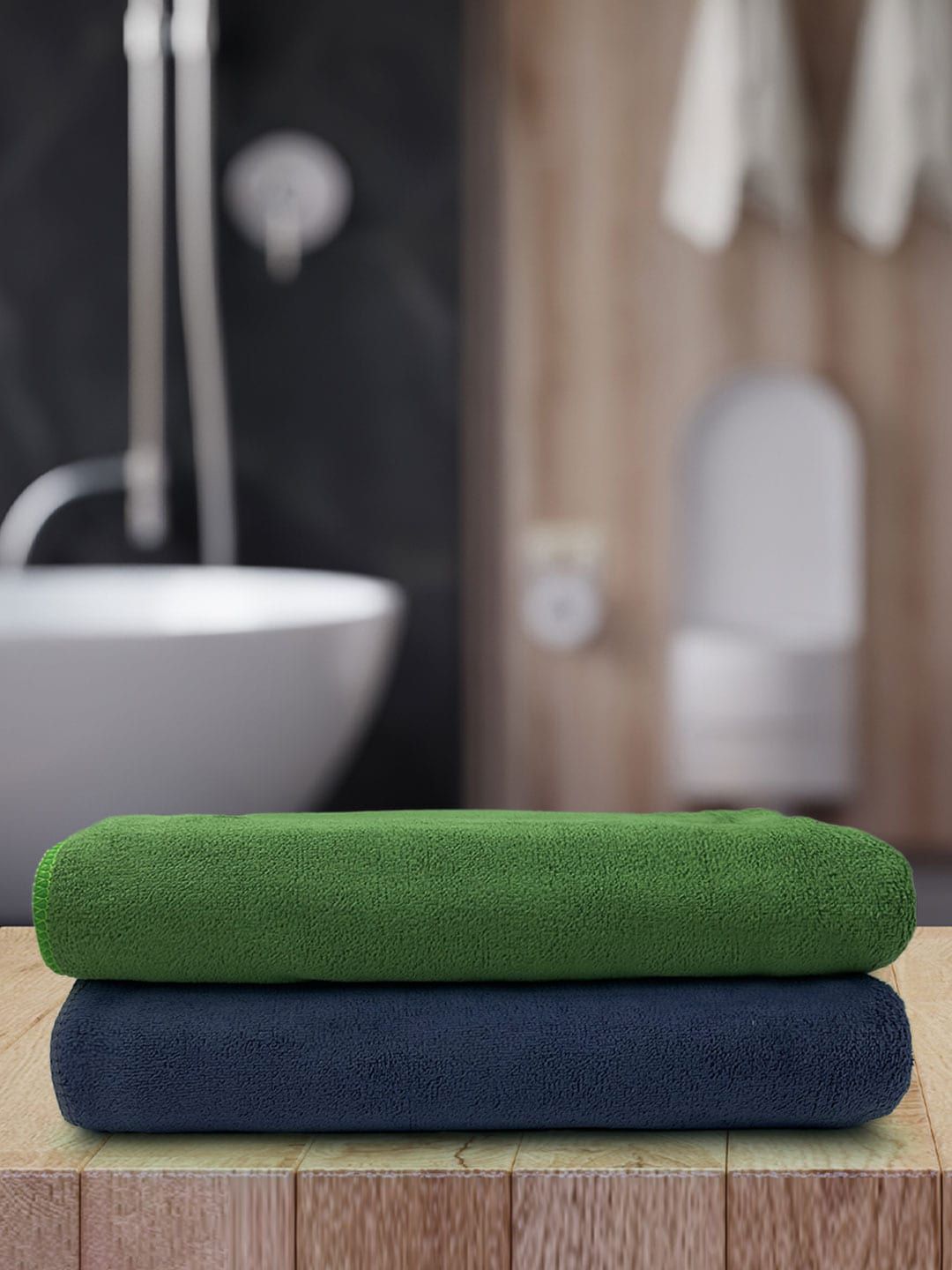 YK Unisex Kids Pack Of 2 Solid 450 GSM Bath Towels