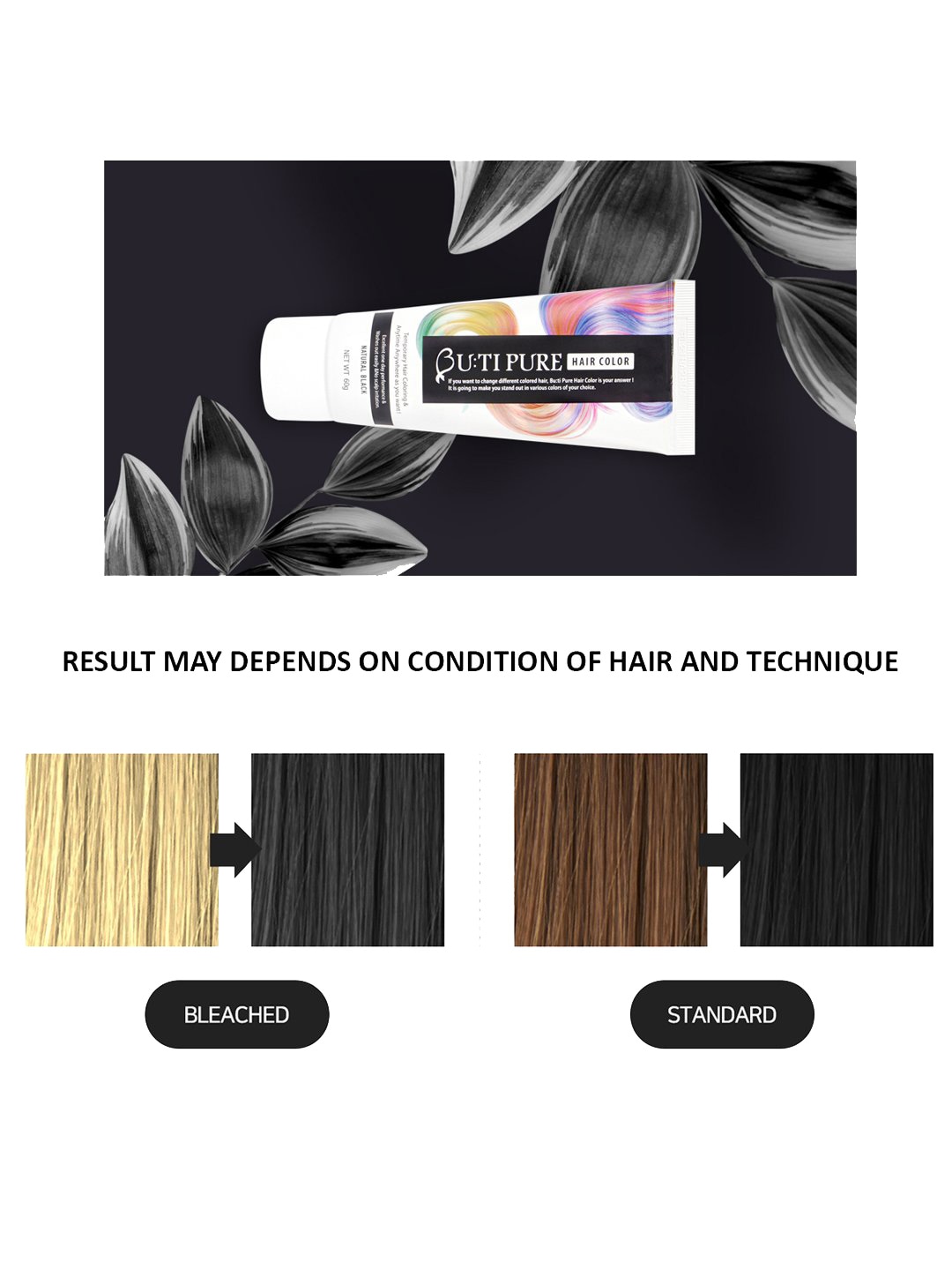 Butipure Semi Permanent Hair Color 60 ml - Natural Black Price in India