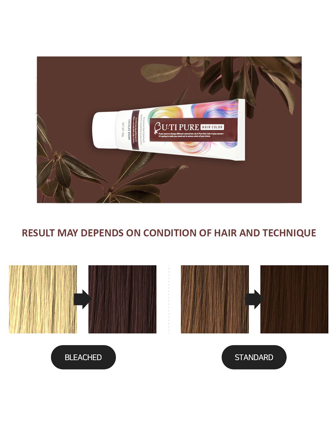 Butipure Semi Permanent Hair Color 60 ml - Chocolate Dark Brown Price in India