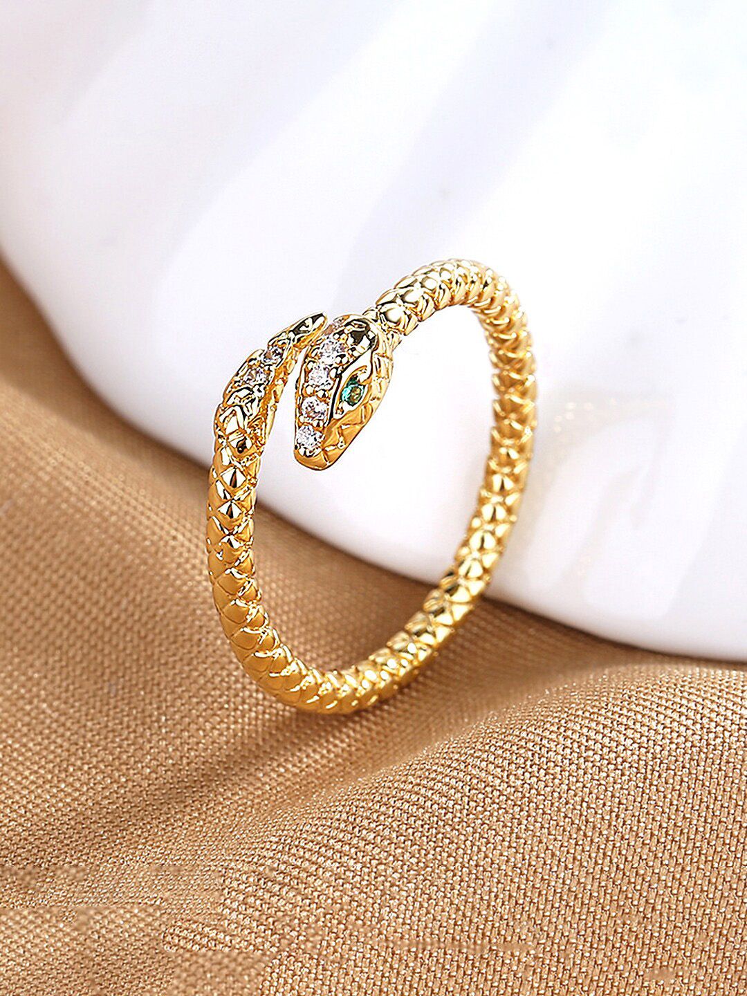 Unwind by Yellow Chimes Gold-plated Snake Designed Finger Ring Price in India