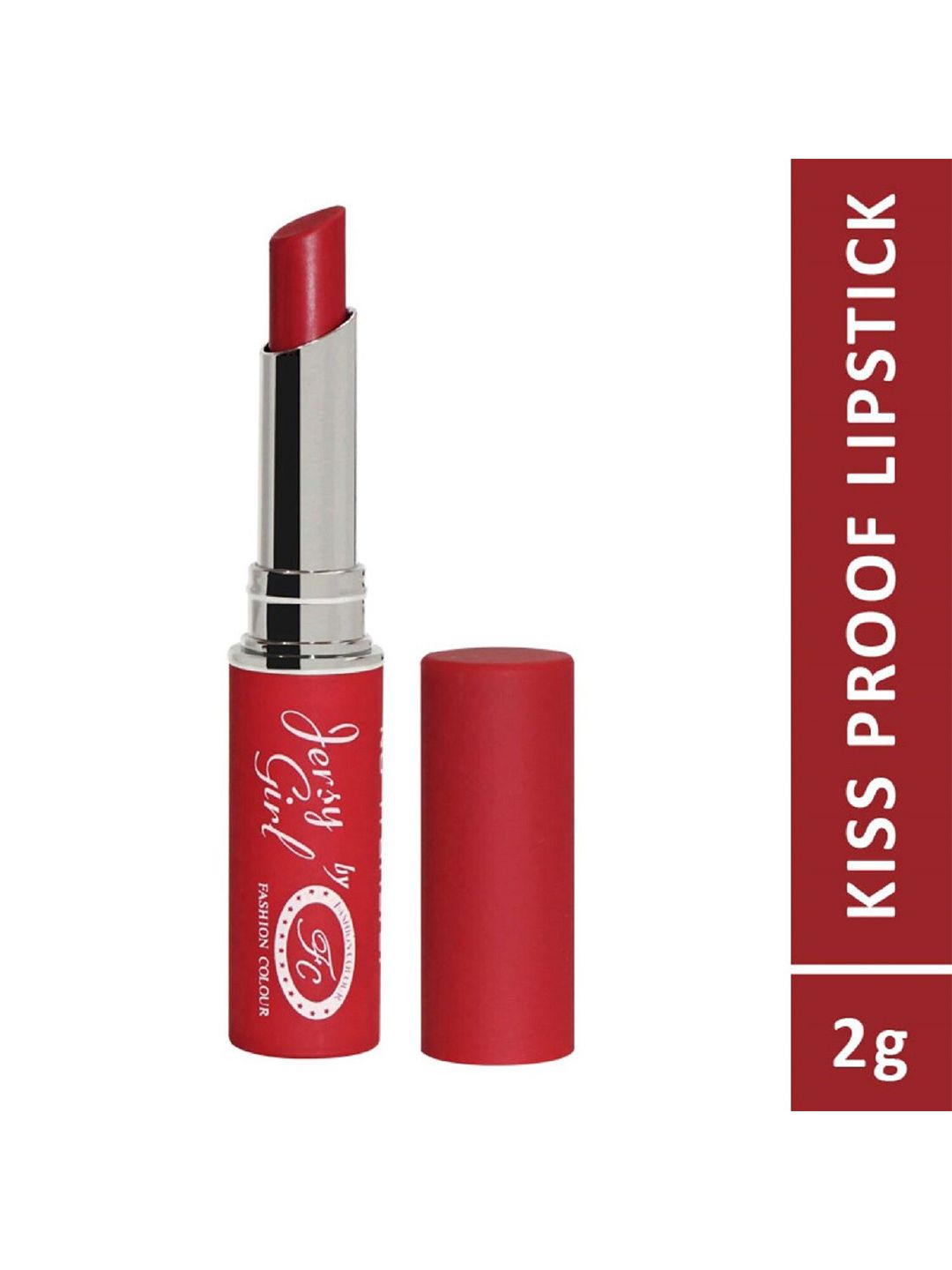 Fashion Colour Jersy Girl Kiss Proof No Transfer Matte Lipstick - Dull Red 08 Price in India