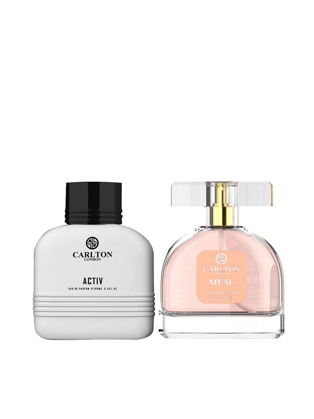 Carlton London Set of Men Activ & Women Muse Eau De Parfum - 100 ml Each Price in India