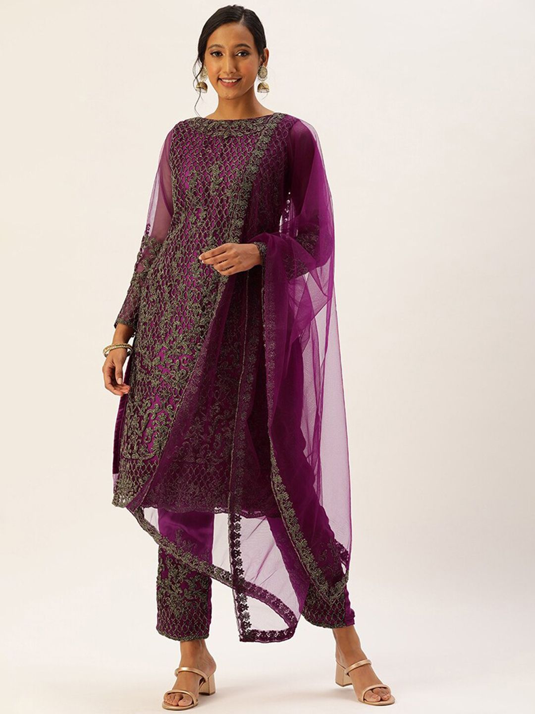 cbazaar Purple Unstitched Dress Material Price in India