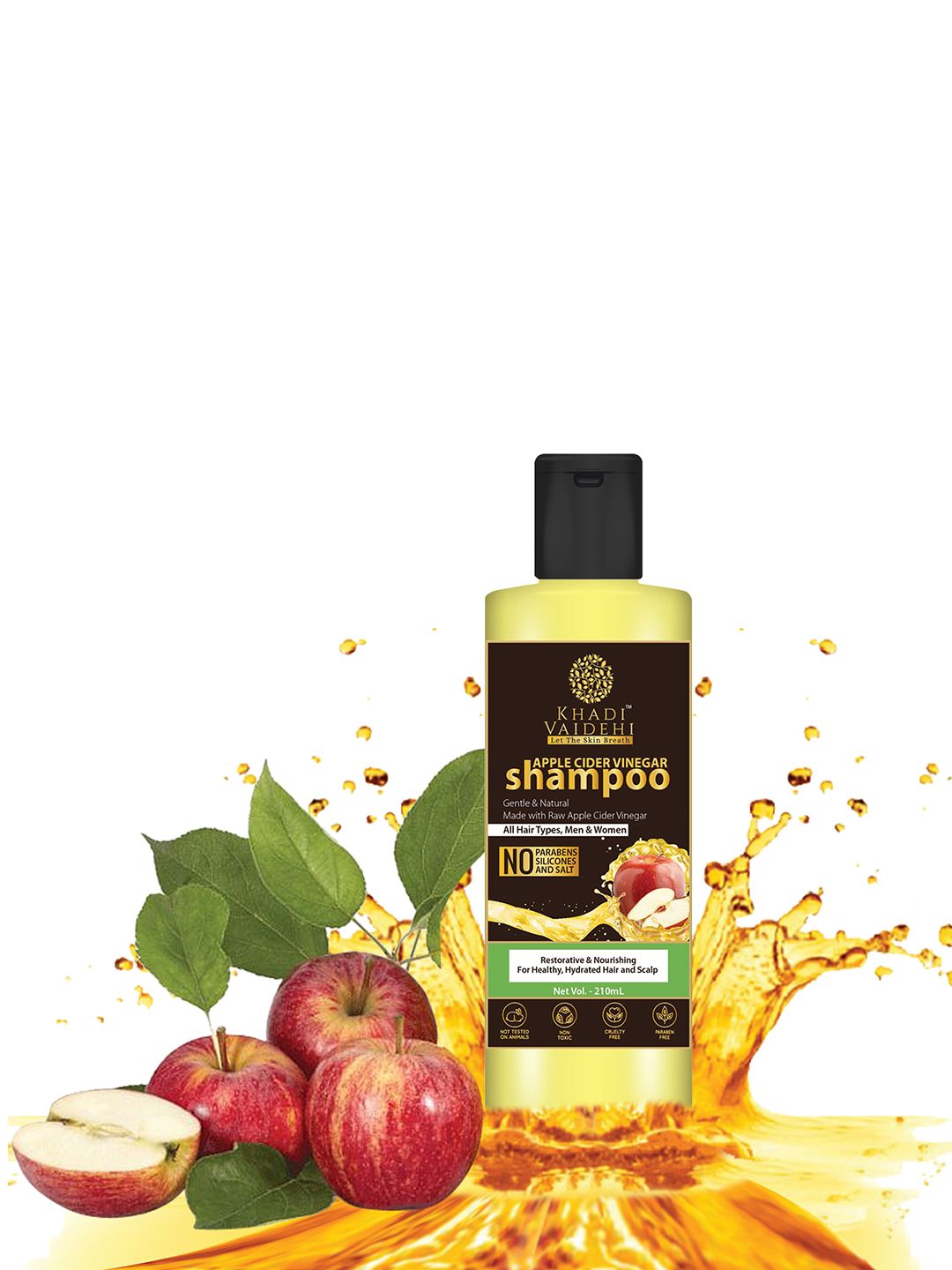 Khadi Vaidehi Gentle & Natural Apple Cider Vinegar Shampoo for All Hair Types - 210 ml Price in India