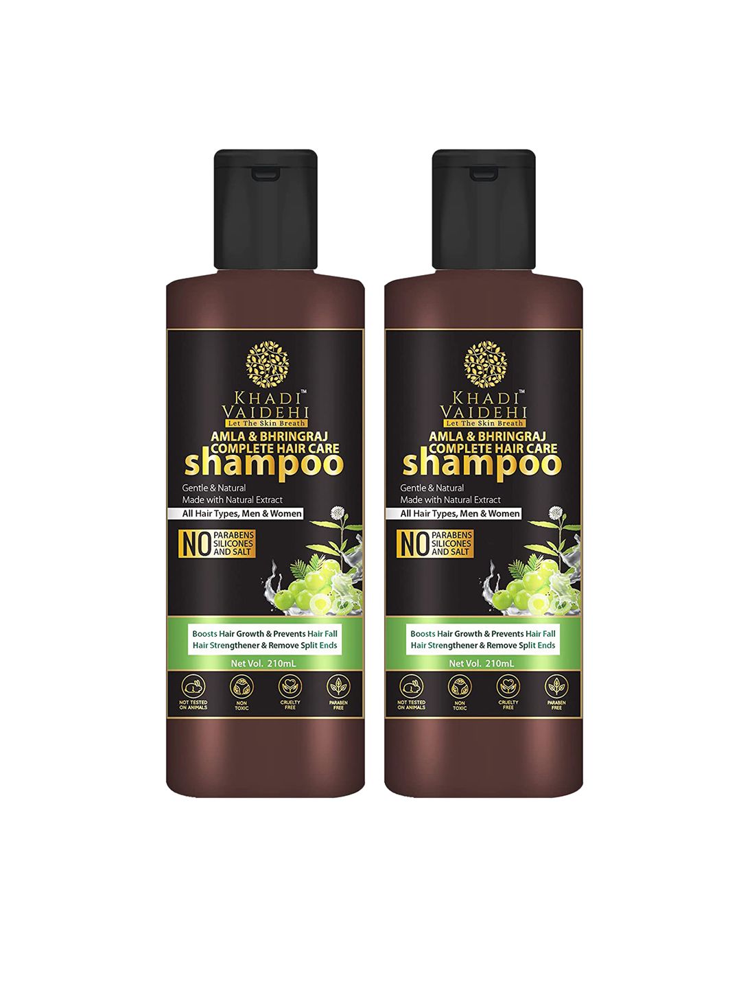 Khadi Vaidehi Set of 2 Amla & Bhringraj Complete Hair Care Shampoo - 210 ml Each Price in India