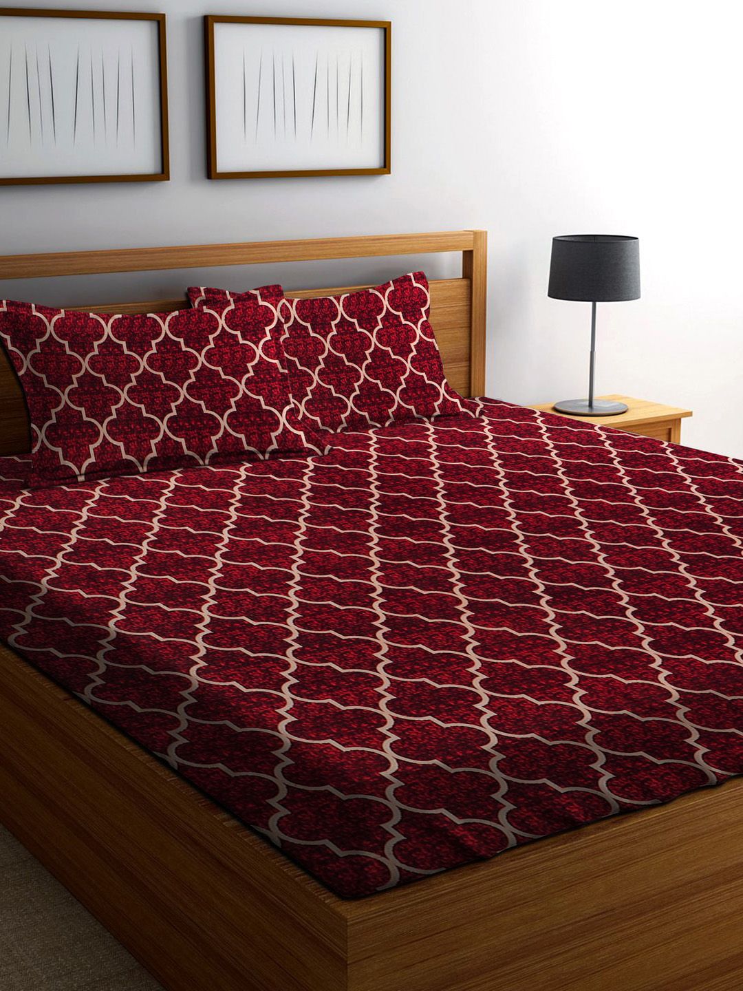 AAZEEM Unisex Maroon Bedsheets Price in India