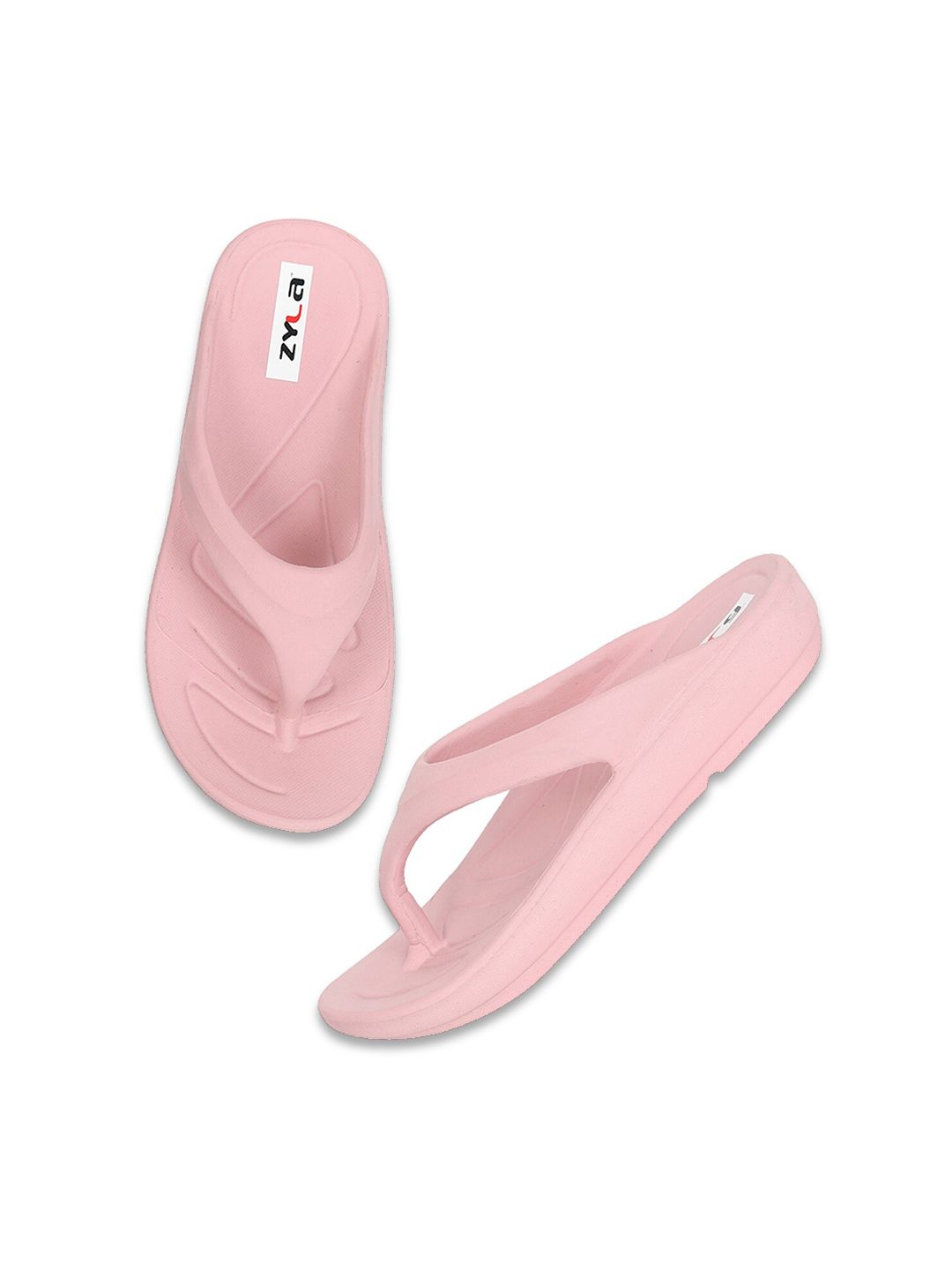 Zyla Women Peach-Coloured Rubber Slip-On Price in India