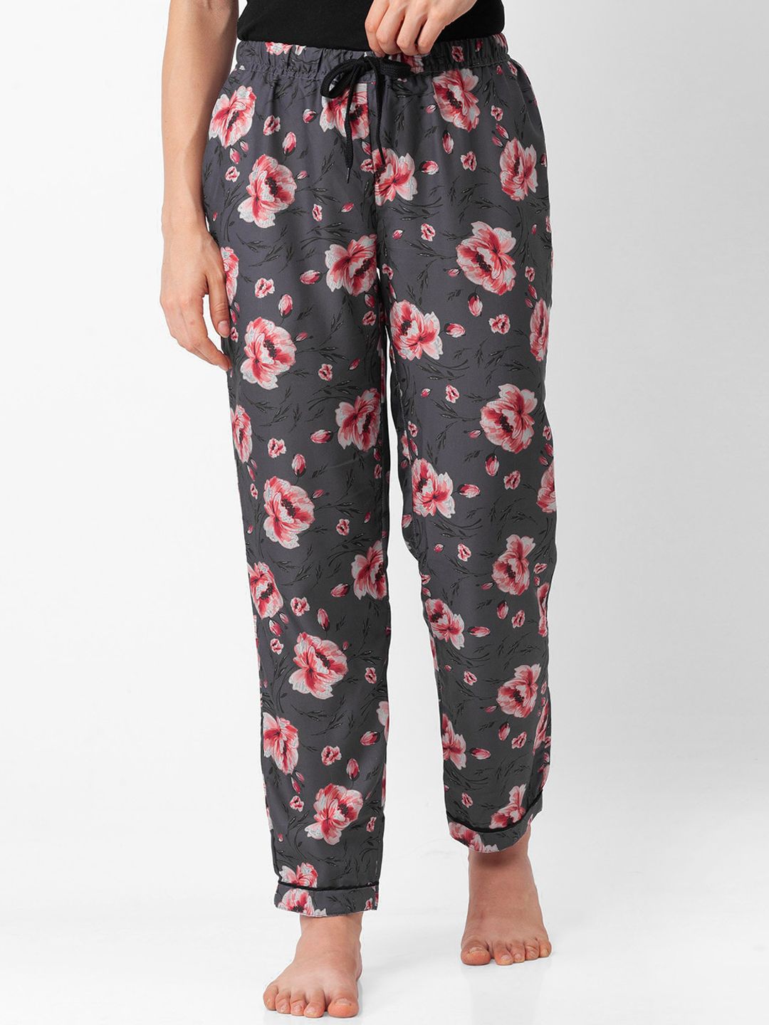 FashionRack Women Grey Printed Lounge Pants Price in India