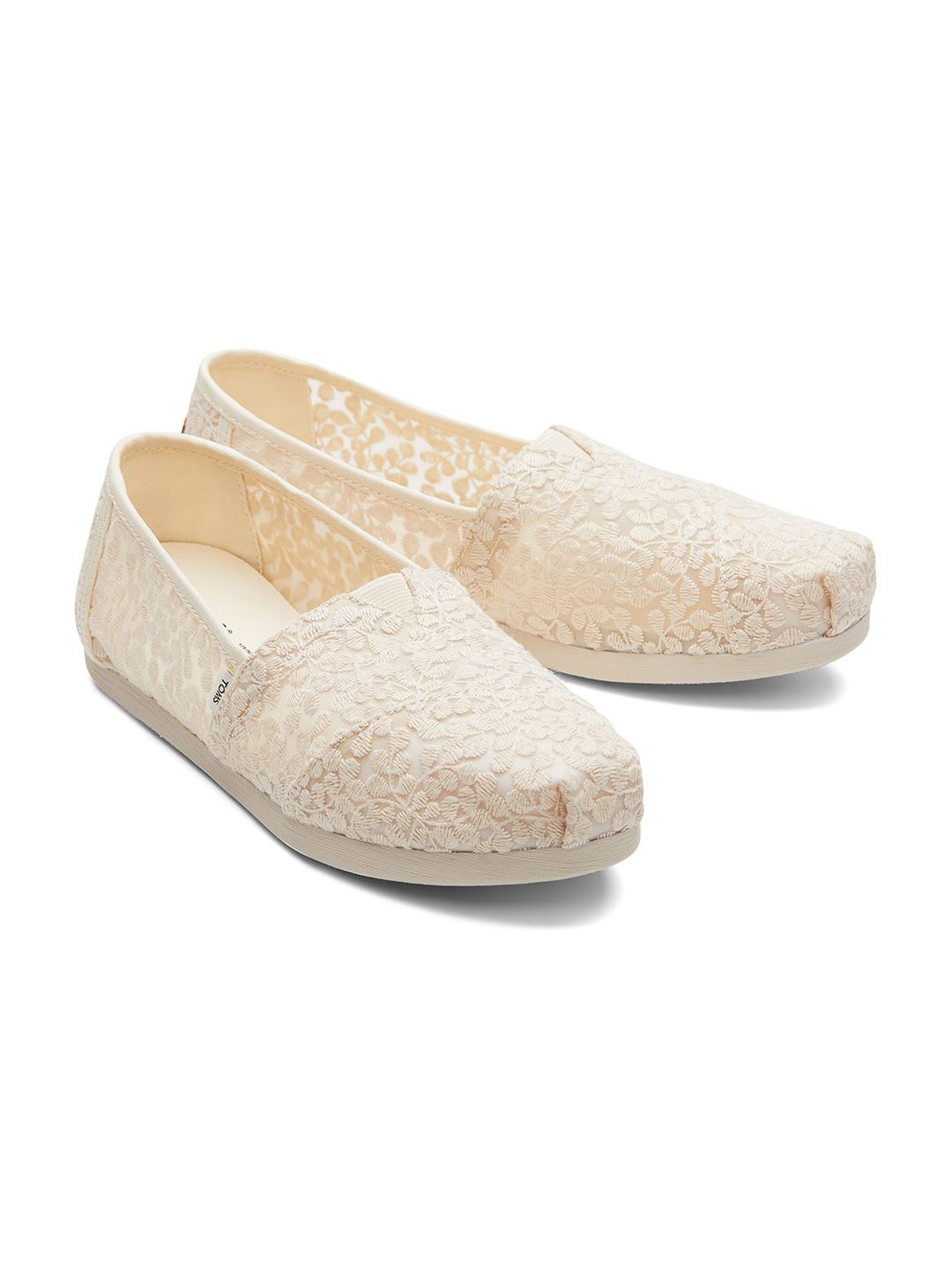 TOMS Women Beige Botanical Lace Alpargata Sneakers Price in India