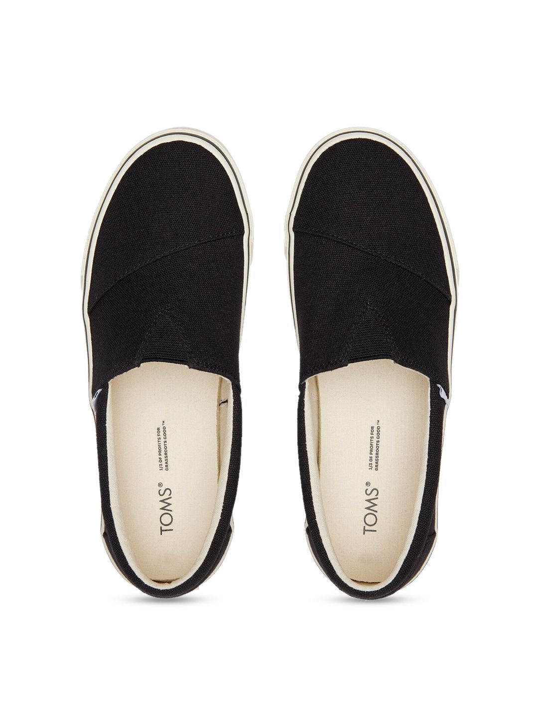 TOMS Women Black Fenix Alpargata Washed Canvas Slip-On Sneakers Price in India