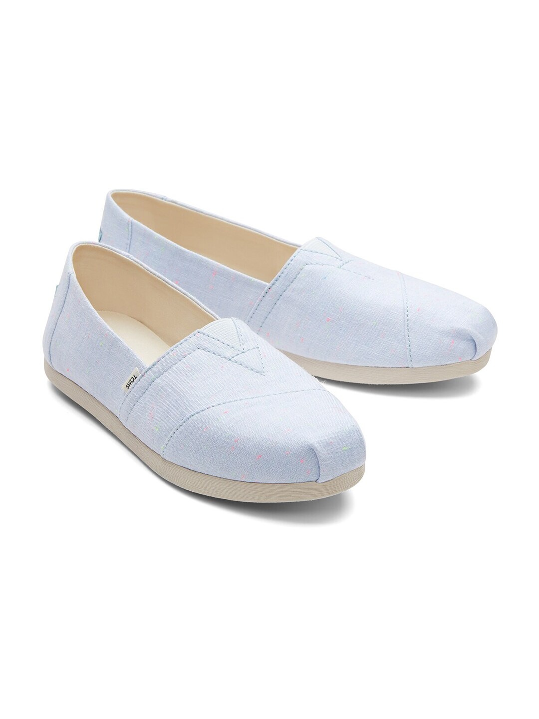 TOMS Women Blue Alpargata Speckled Linen Slip-on Sneakers Price in India