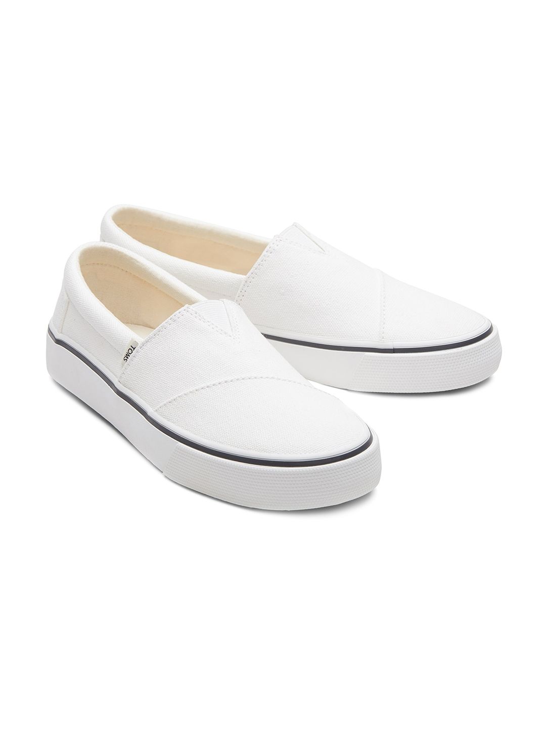 TOMS Women White Alpargata Fenix Washed Canvas Slip-on Sneakers Price in India