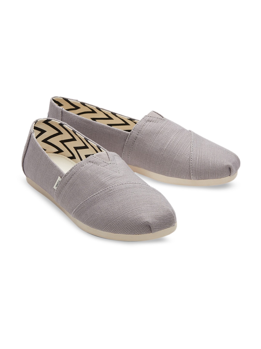 TOMS Women Grey Solid Alpargata Canvas Slip-on Sneakers Price in India