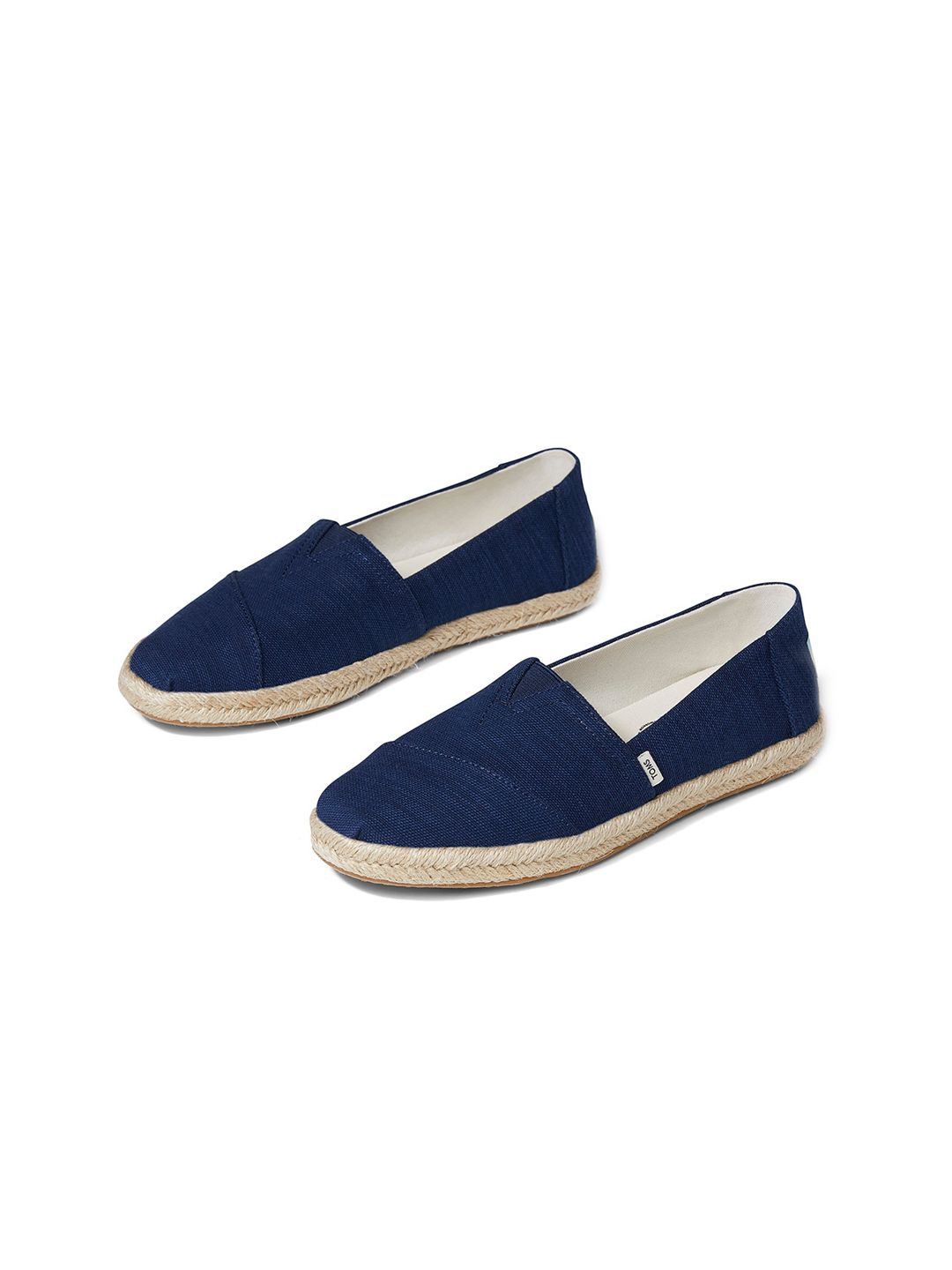 TOMS Women Navy Blue Solid Organic Cotton Alpargata Rope Espadrilles Price in India