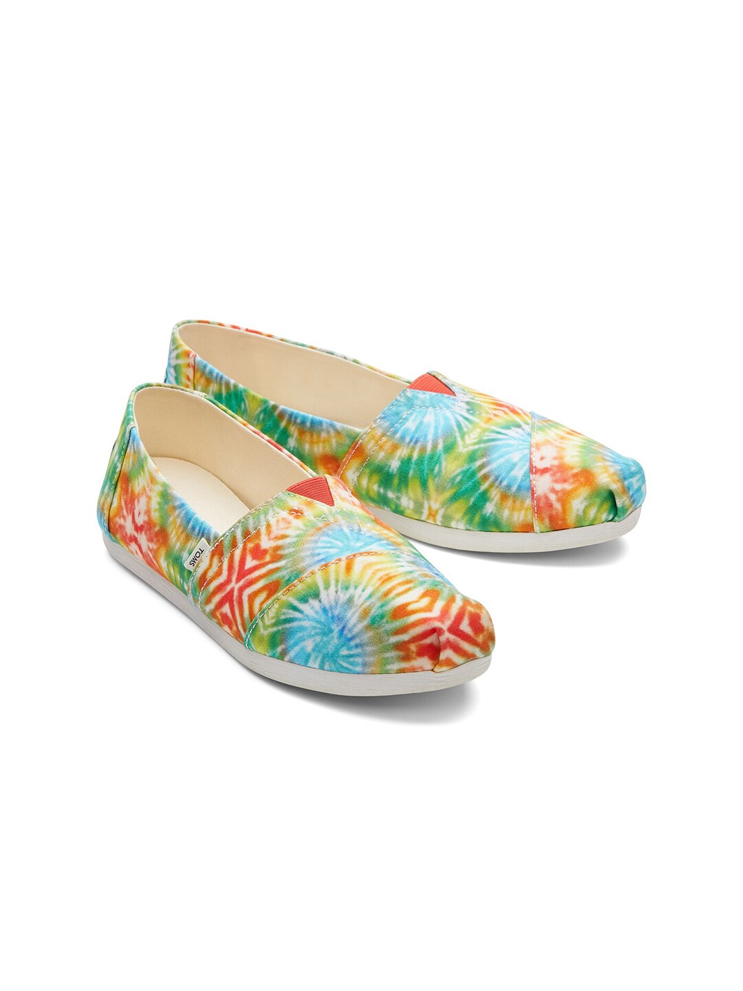 TOMS Women Red Tie & Dye Canvas Alpargata Slip-on Sneakers Price in India