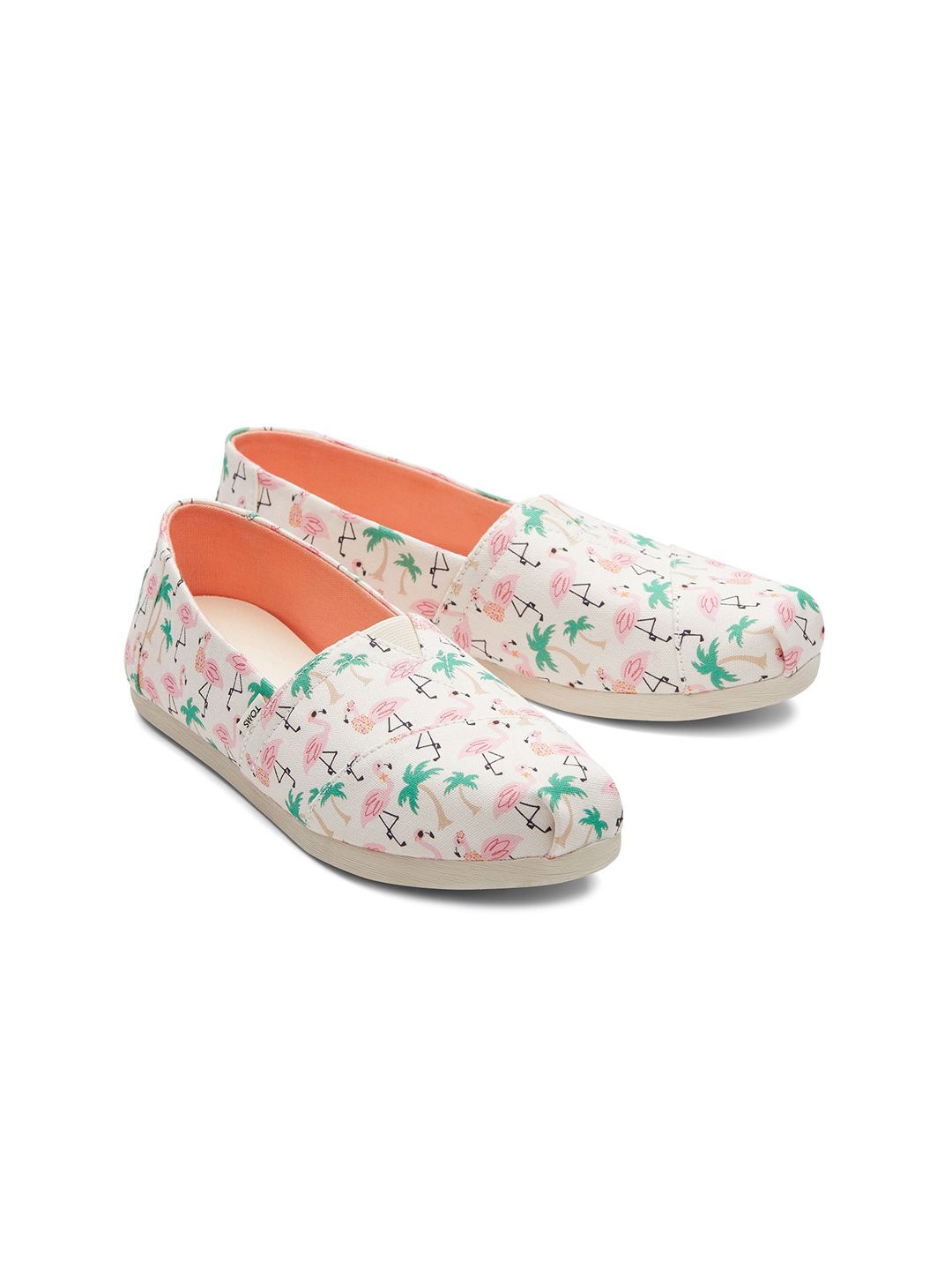 TOMS Women Beige Flamingos Print Alpargata Slip-on Sneakers Price in India