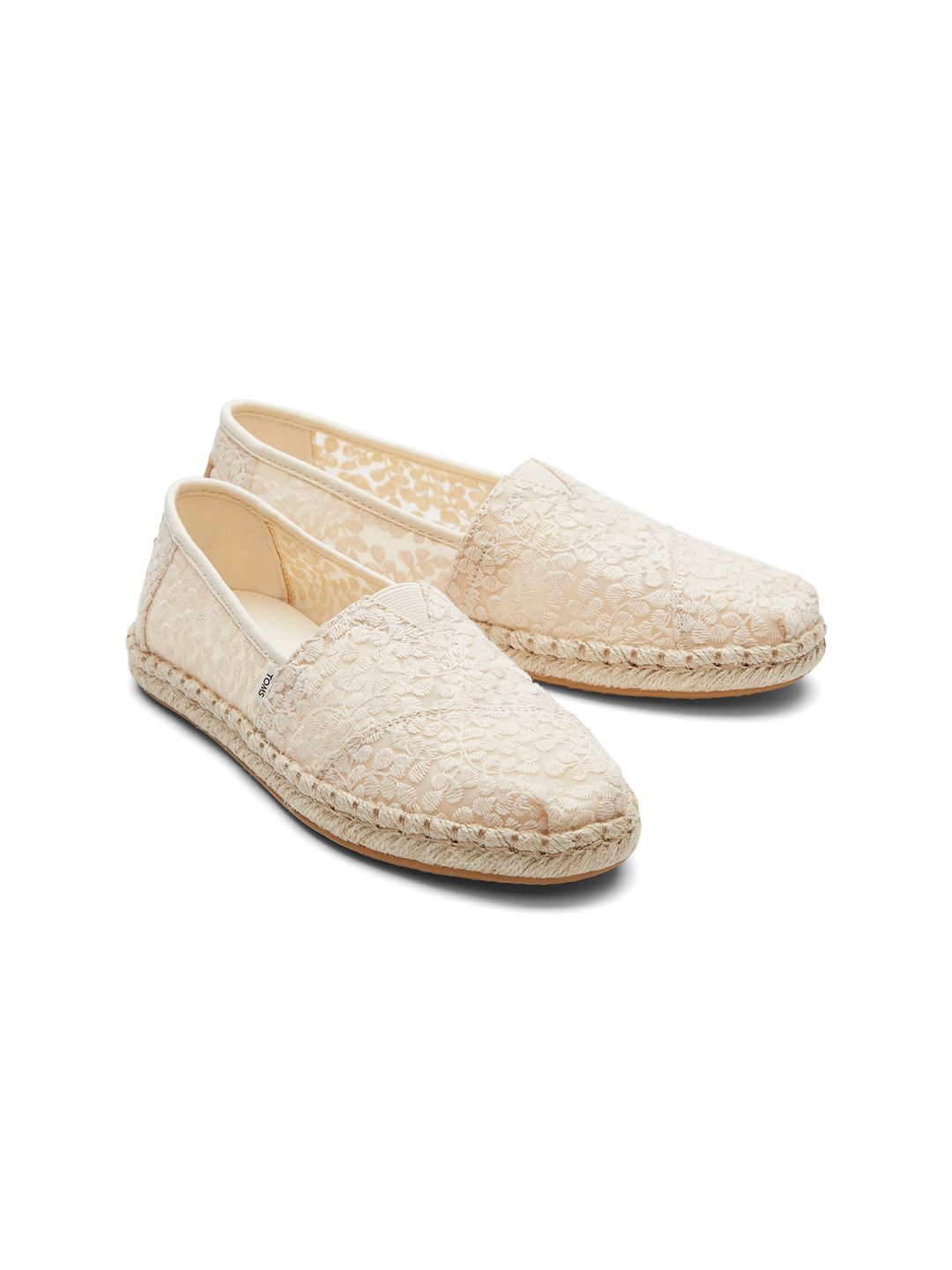 TOMS Women Beige Lace Alpargata Espadrilles Price in India